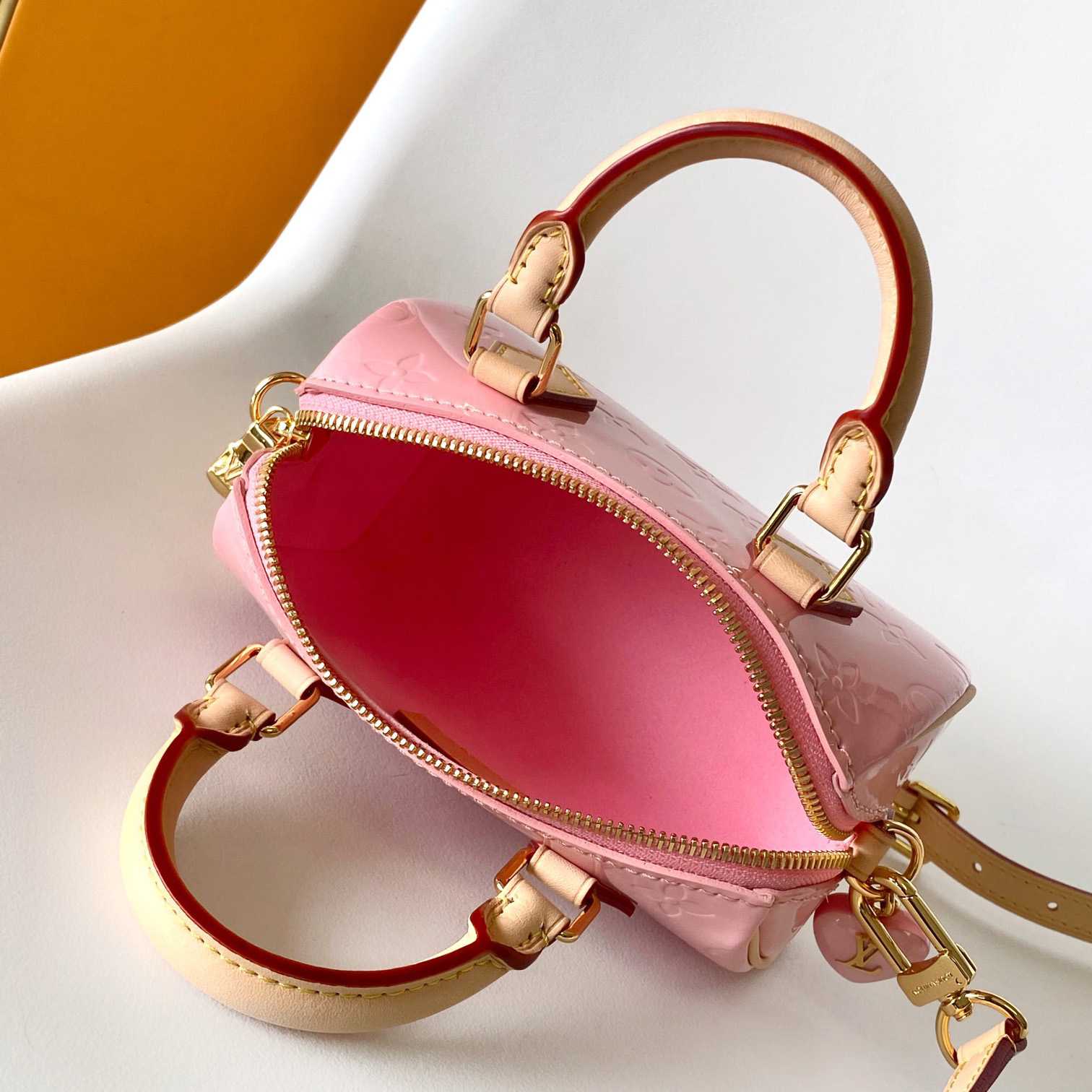 Louis Vuitton Nano Speedy Monogram Vernis Leather  16x10x7.5cm  M81879 - DesignerGu