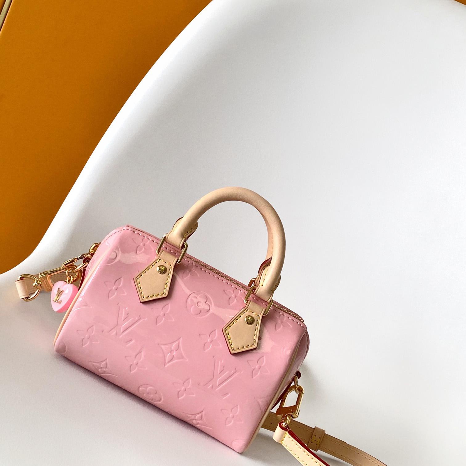 Louis Vuitton Nano Speedy Monogram Vernis Leather  16x10x7.5cm  M81879 - DesignerGu