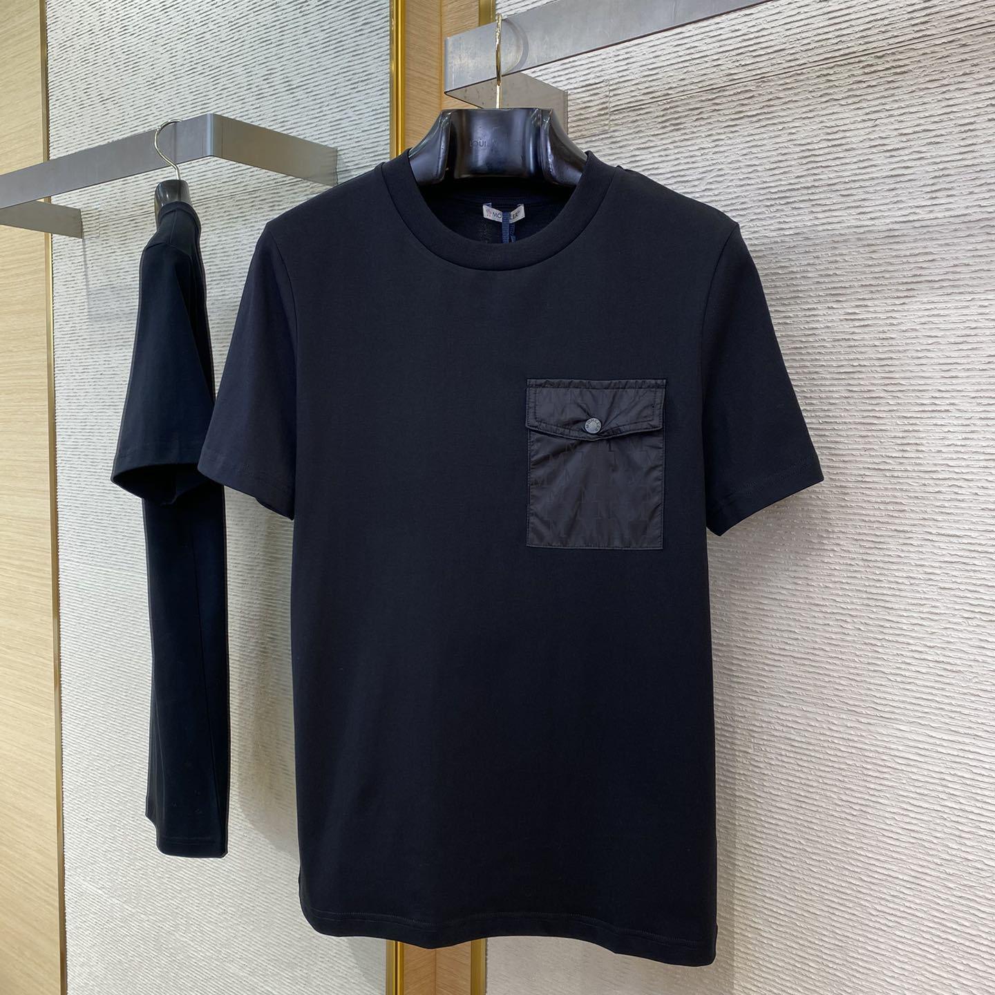 Moncler Monogram Cotton T-shirt With Pocket - DesignerGu