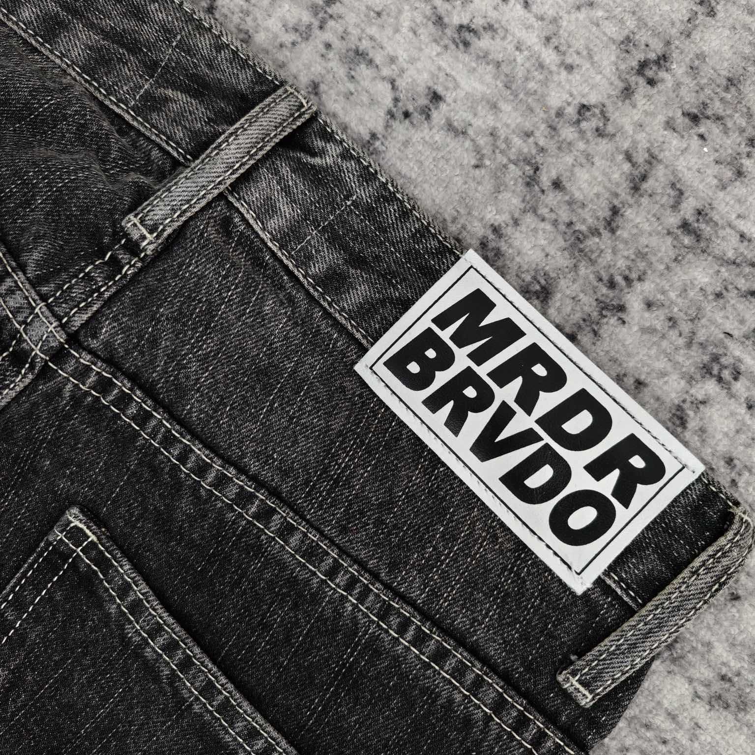 Who Decides War Motif Patched Jeans   701 - DesignerGu