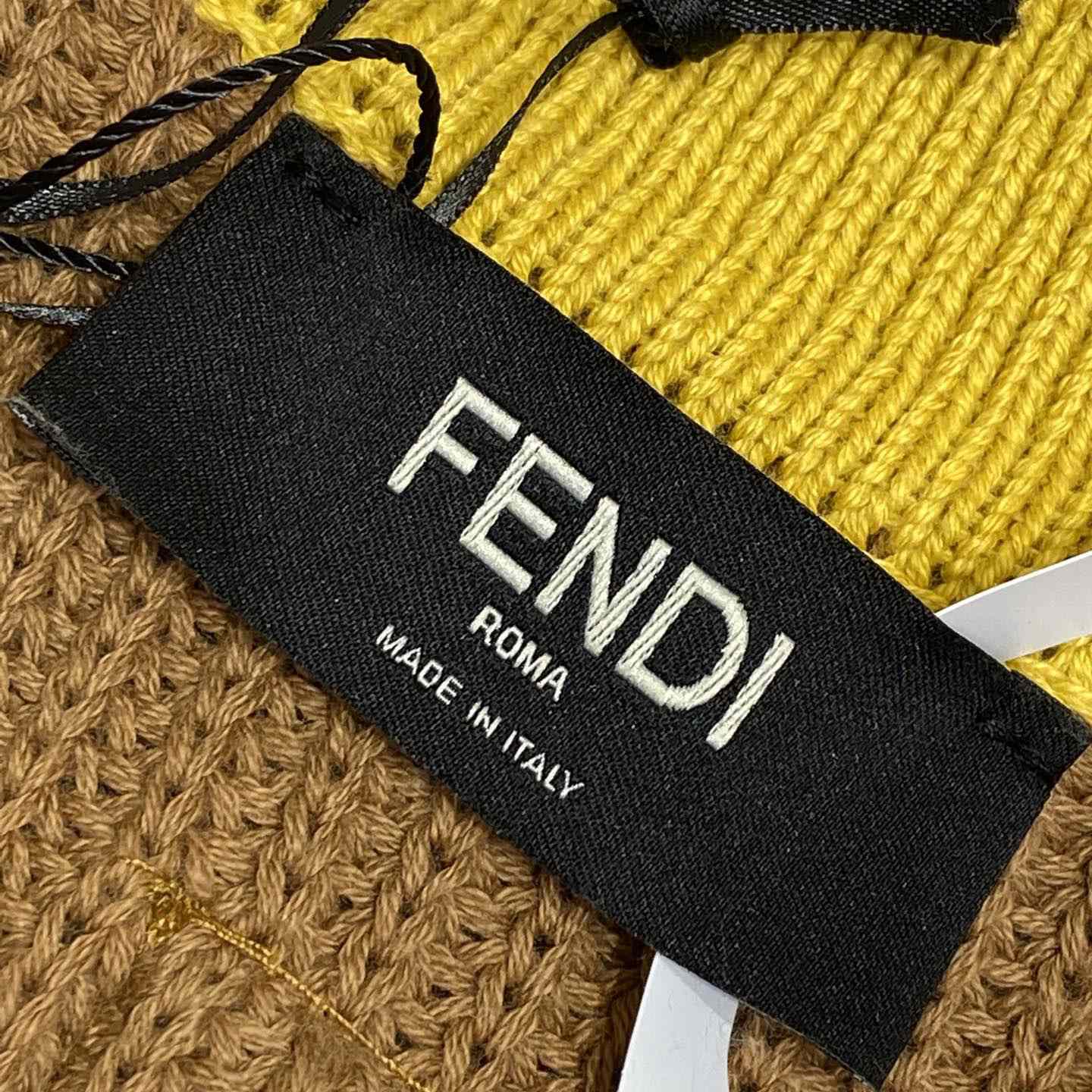 Fendi Yellow And Beige Cotton Jersey Polo Shirt - DesignerGu