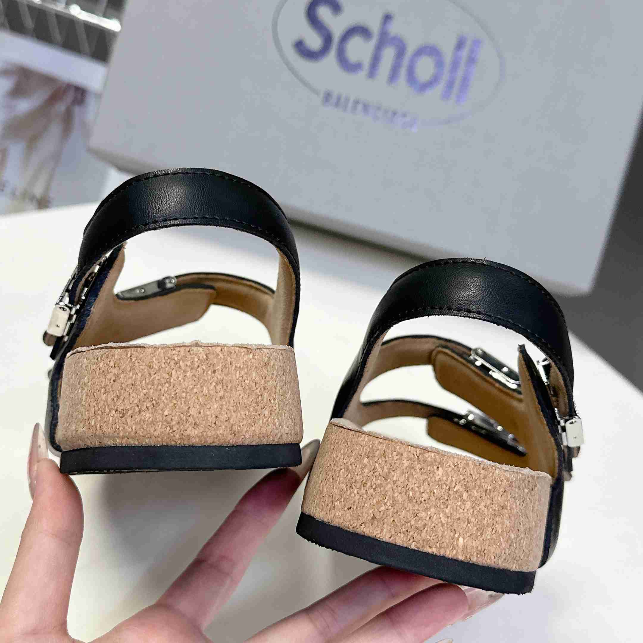 Balenciaga Scholl Flat Sandal In Black - DesignerGu