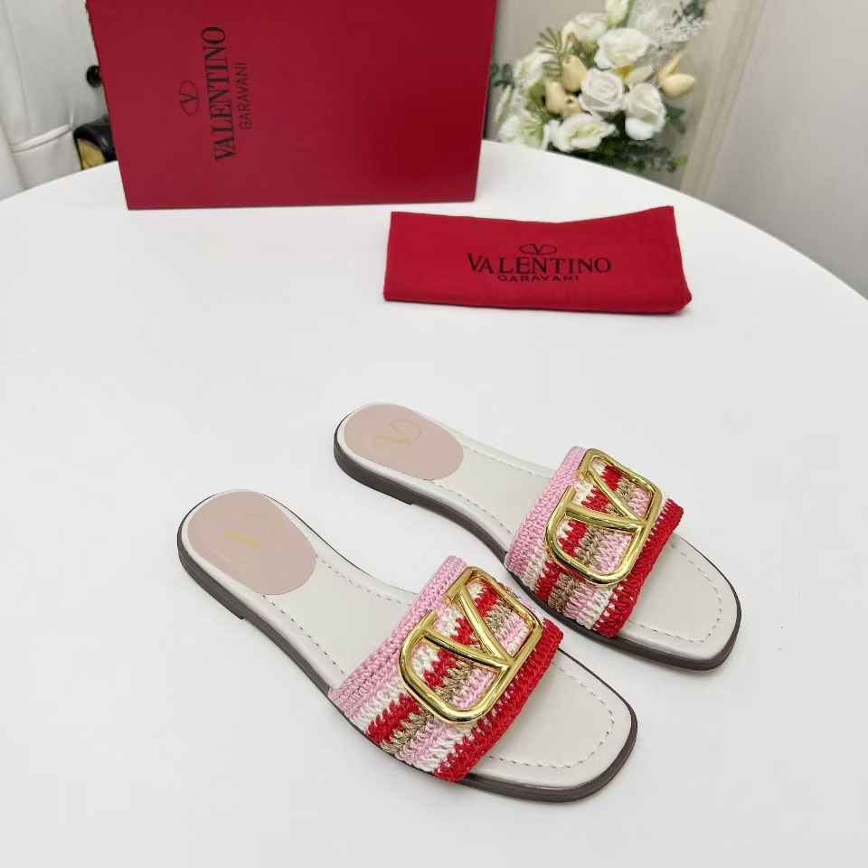 Valent Women's Pink Flat Sandals - DesignerGu