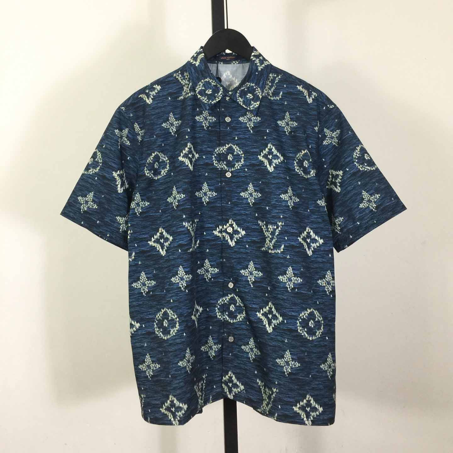 Louis Vuitton Printed Monogram Short-Sleeved Shirt   1AHVU4 - DesignerGu