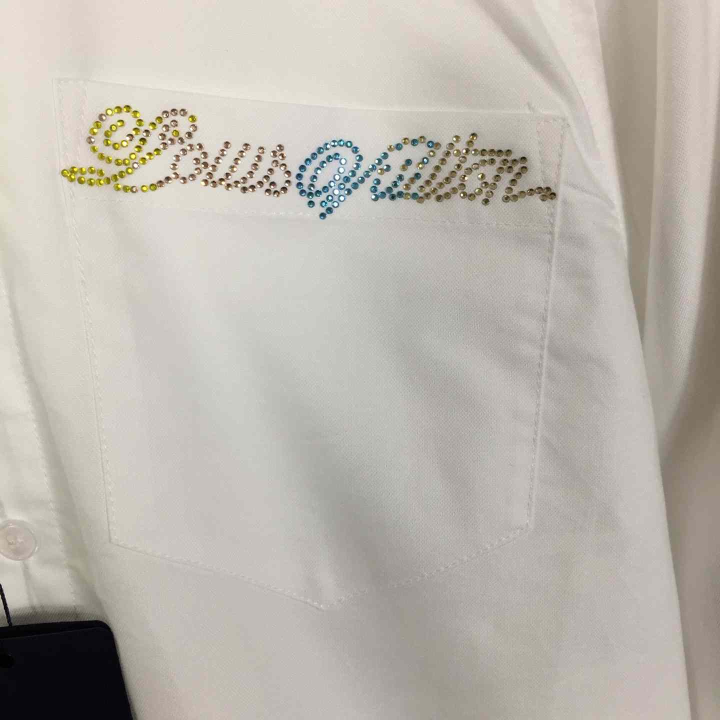 Louis Vuitton Embellished Long-Sleeved Cotton Shirt  1AGTQ5  - DesignerGu