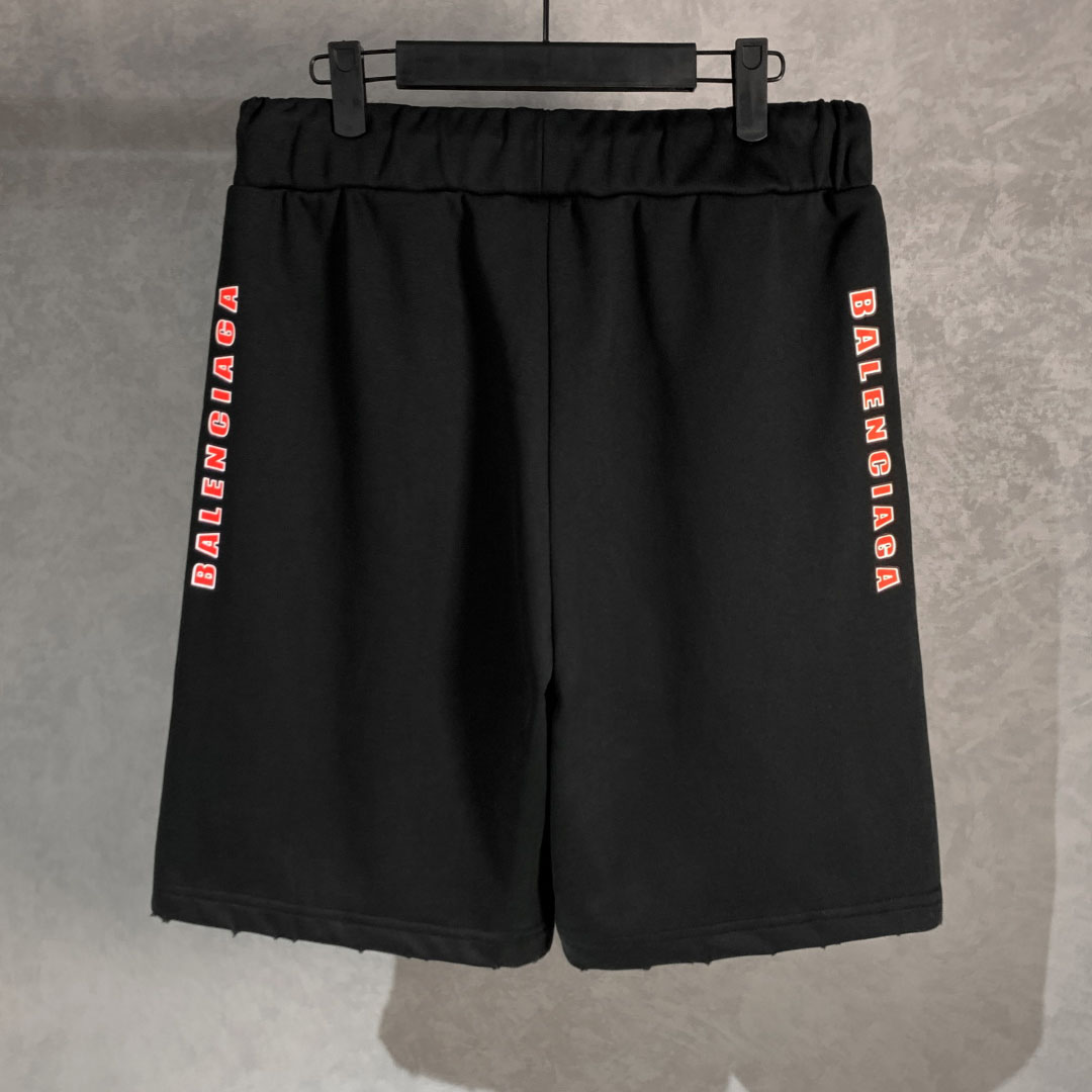 Balenciaga Cotton Logo Shorts - DesignerGu