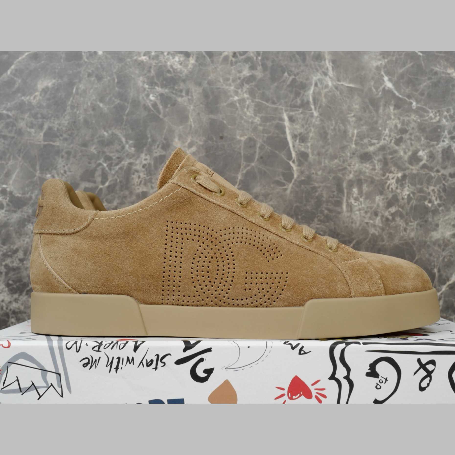 Dolce & Gabbana Calfskin Strobel Portofino Light Sneakers - DesignerGu