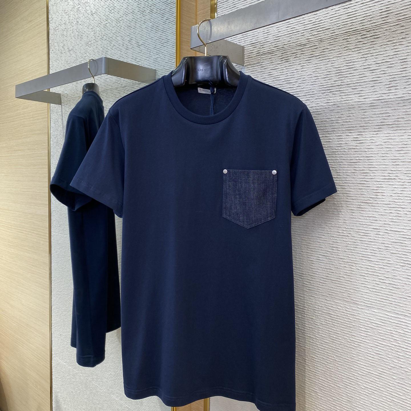 Moncler Cotton & Denim T-shirt With Pocket - DesignerGu