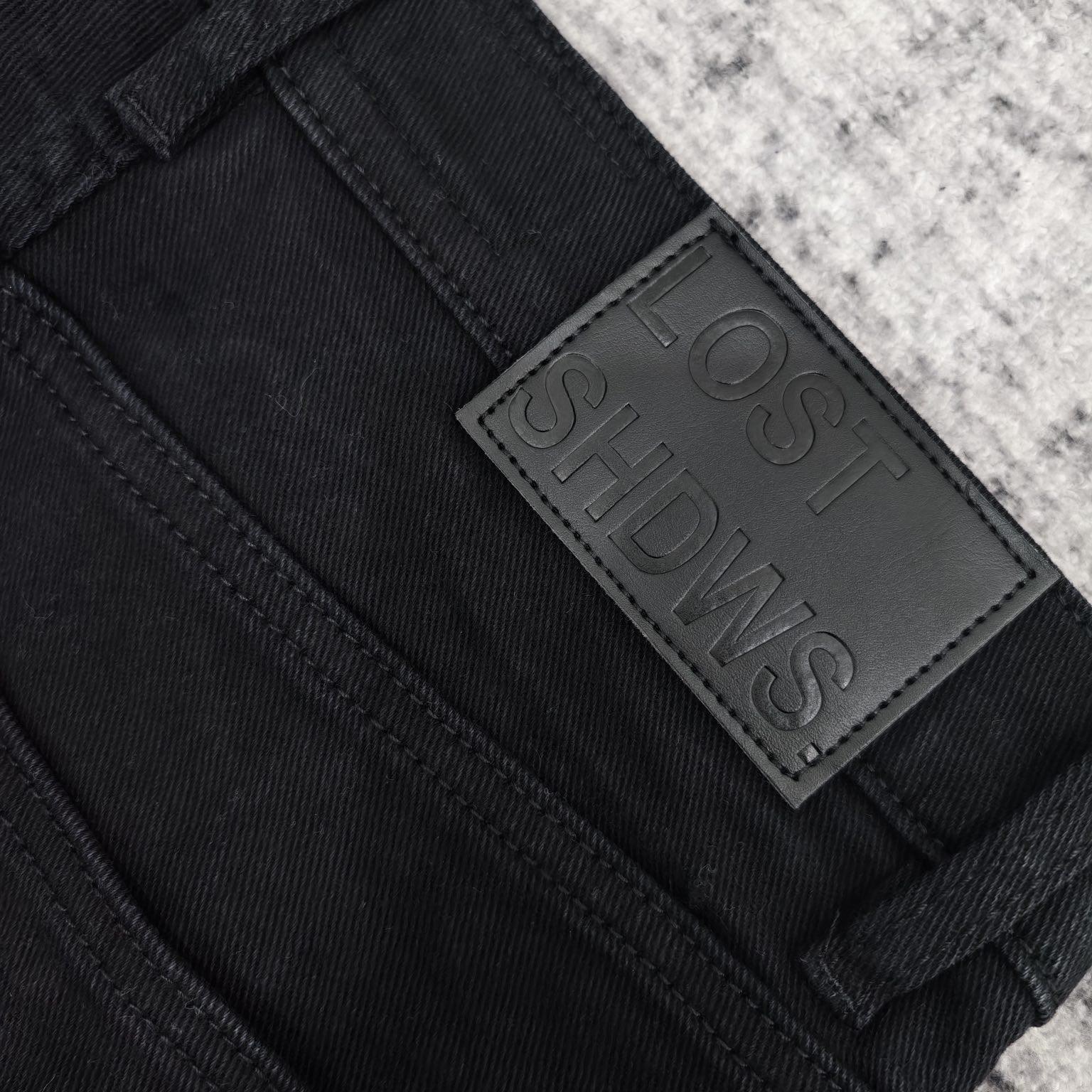 Lost Shadows Grey Waxed Denim   708 - DesignerGu