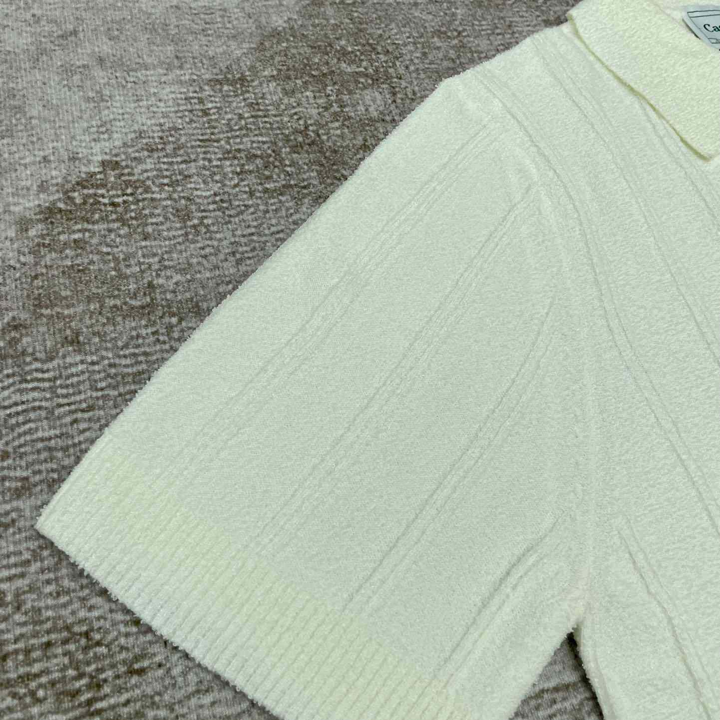 Casablanca Logo Appliqué Boucle Polo Shirt   D0016 - DesignerGu