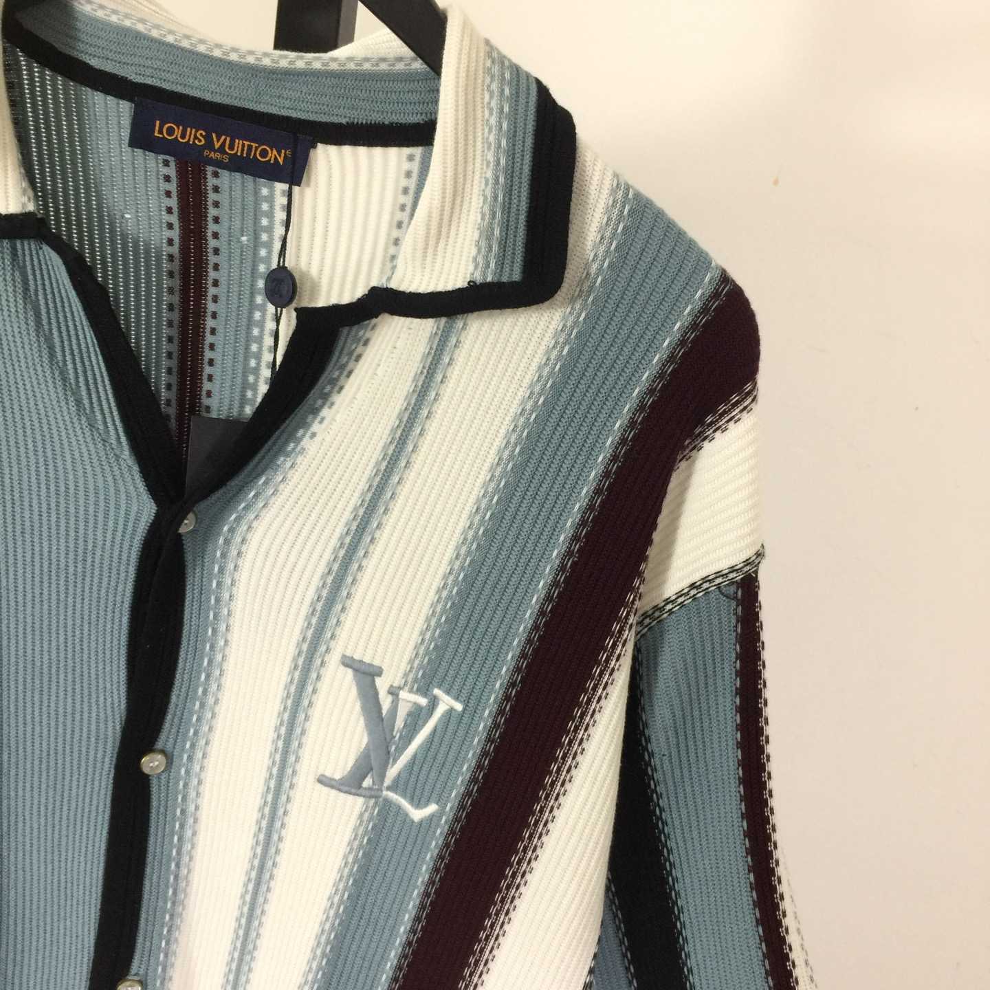 Louis Vuitton Striped Crochet Short-Sleeved Shirt   1AHVOO - DesignerGu