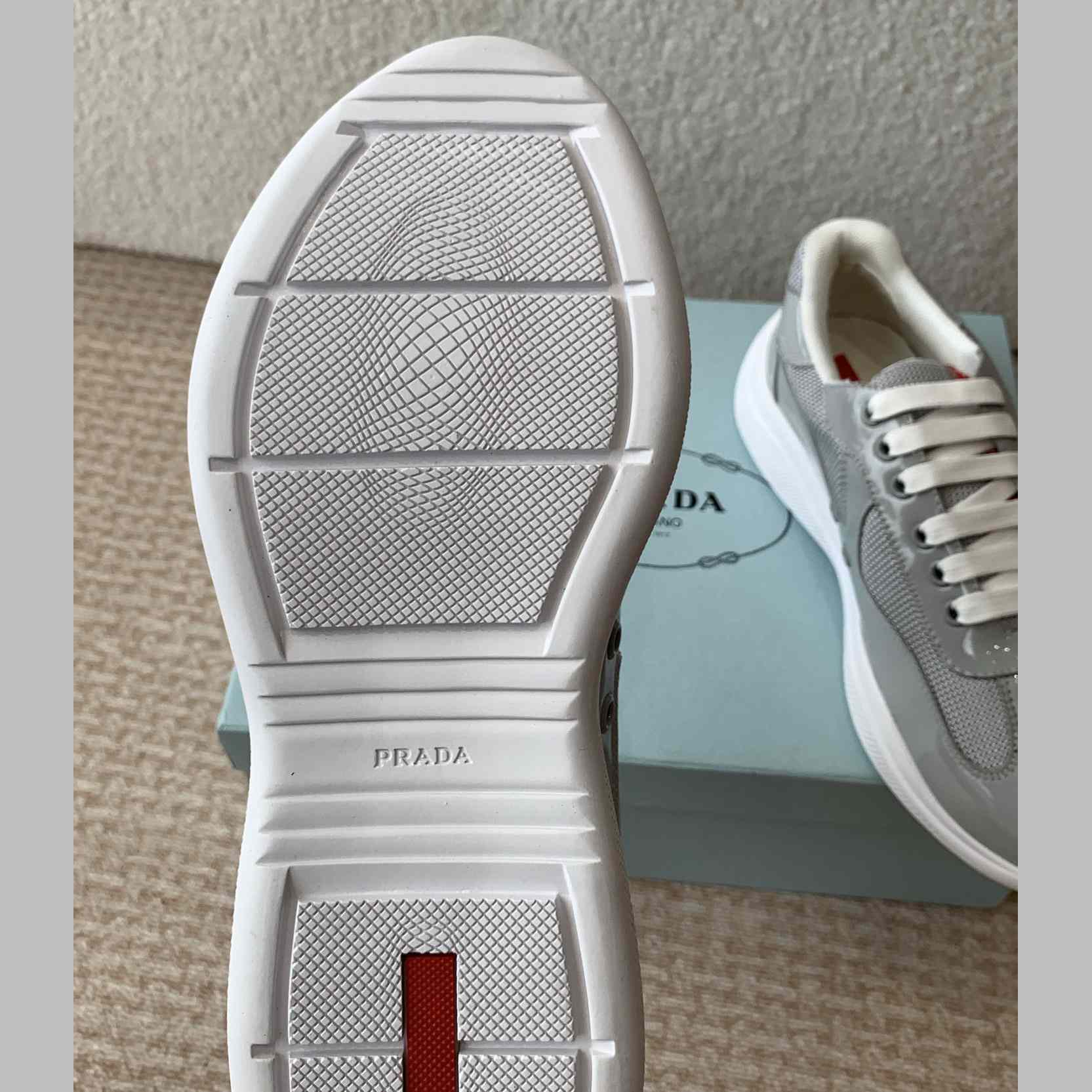 Patent Leather And Technical Fabric Prada America's Cup Sneakers - DesignerGu