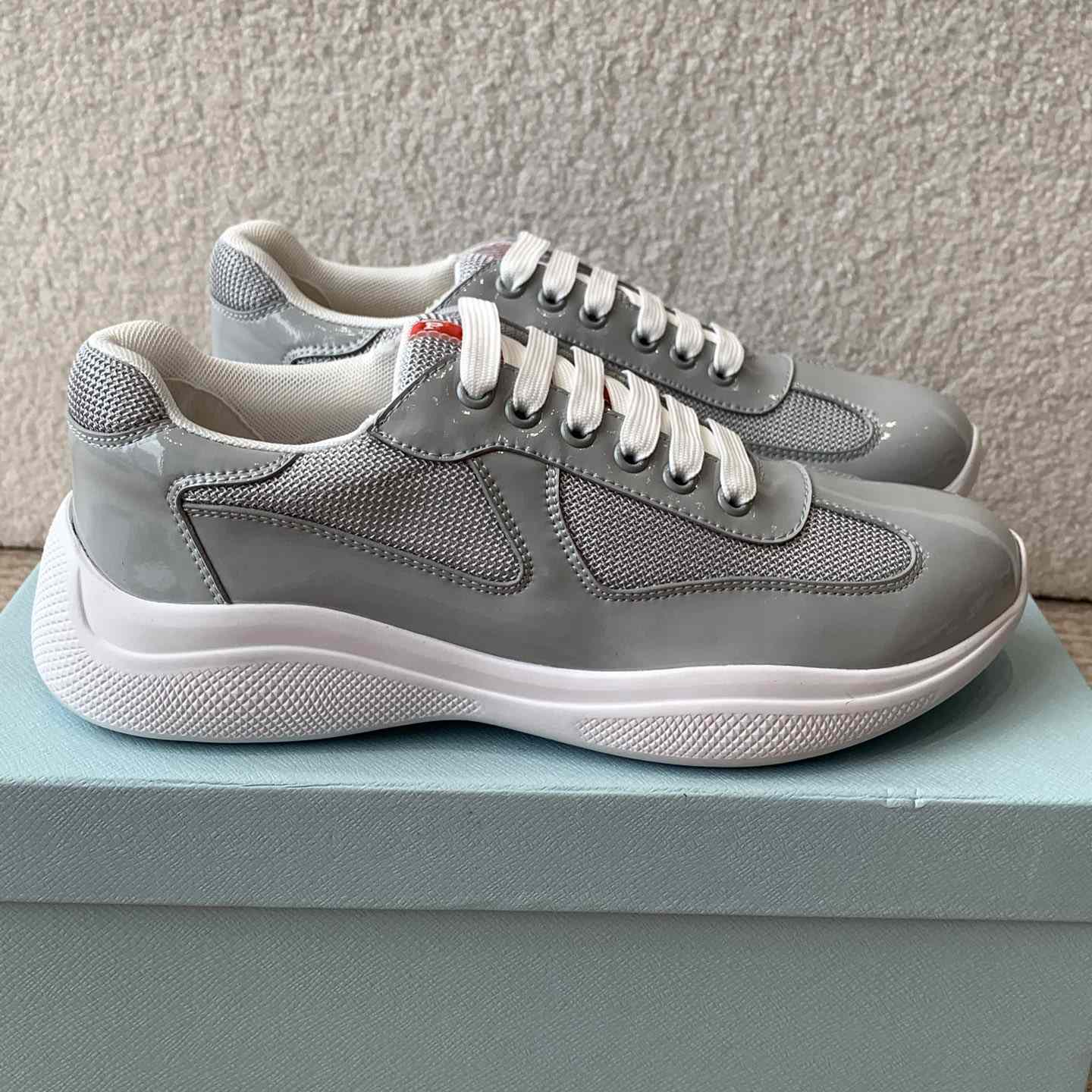 Patent Leather And Technical Fabric Prada America's Cup Sneakers - DesignerGu