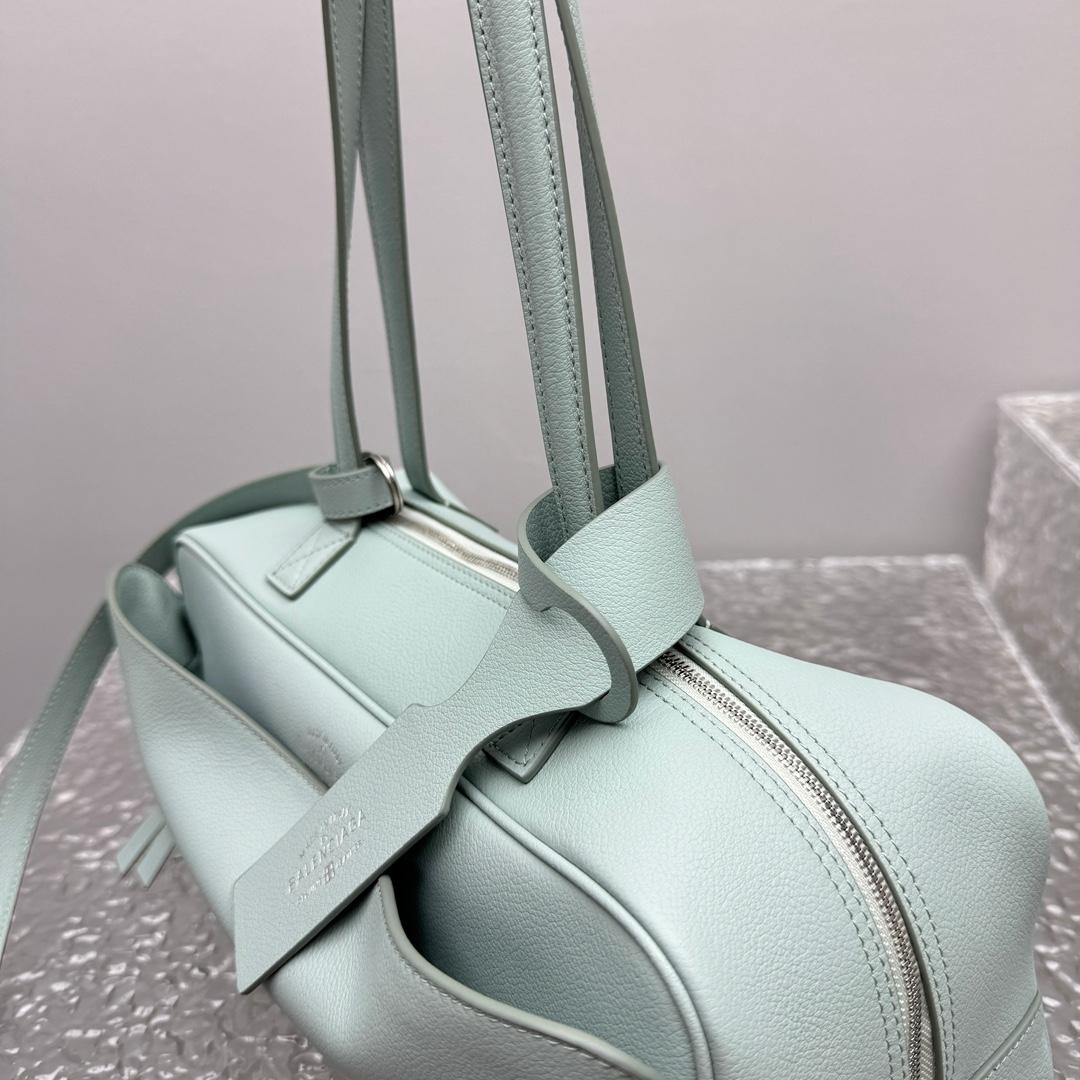 Balenciaga Carrie Bowling Bag Small In Mineral Green - DesignerGu