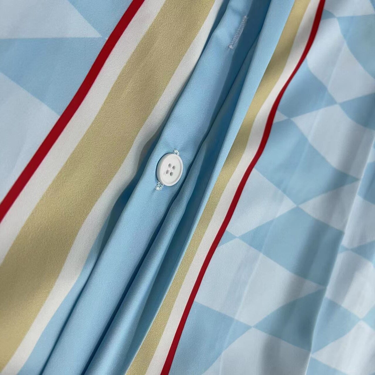 Casablanca Damiers Et Cygne Bleu Silk Twill Shirt - DesignerGu