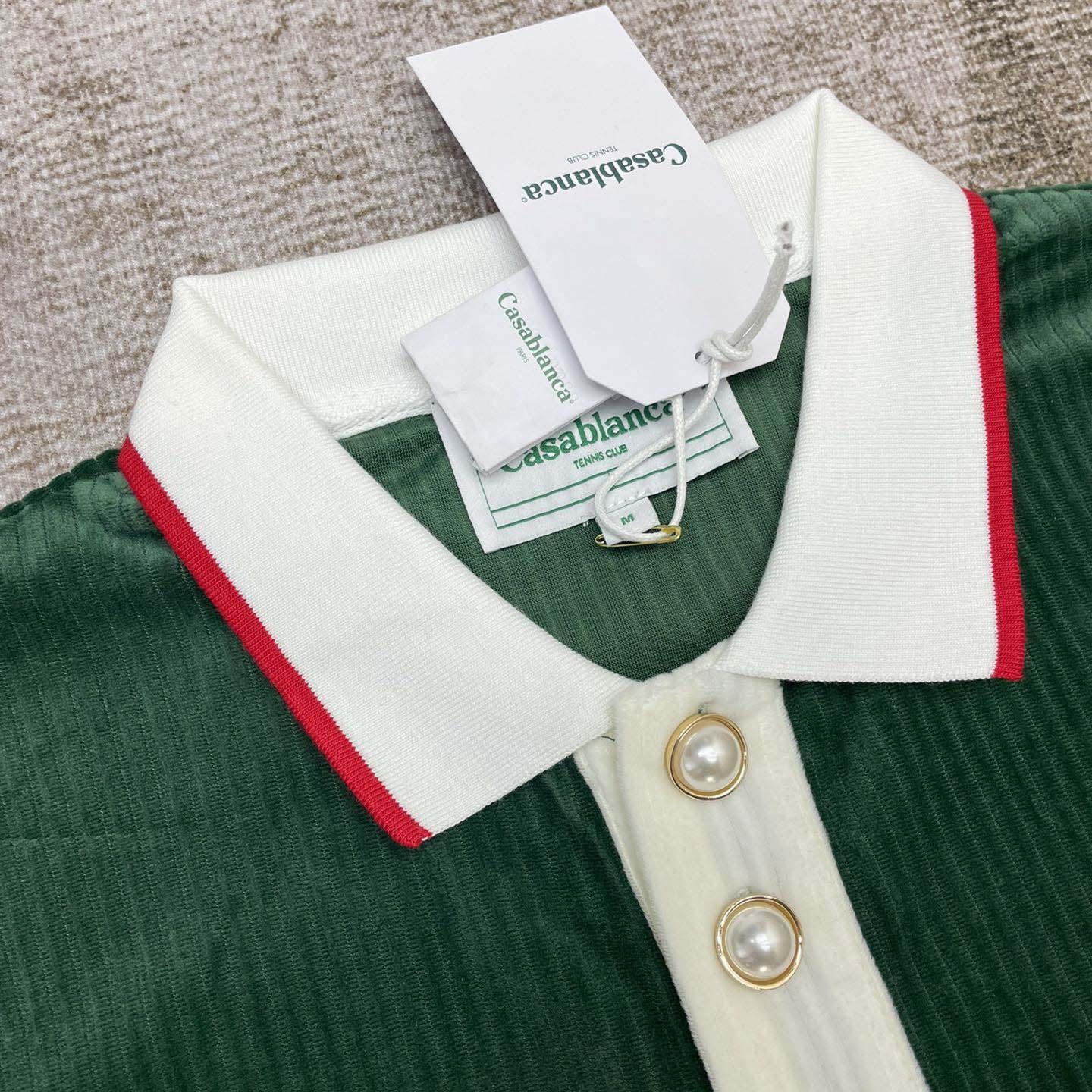 Casablanca Rib Velour Polo Shirt   c877 - DesignerGu