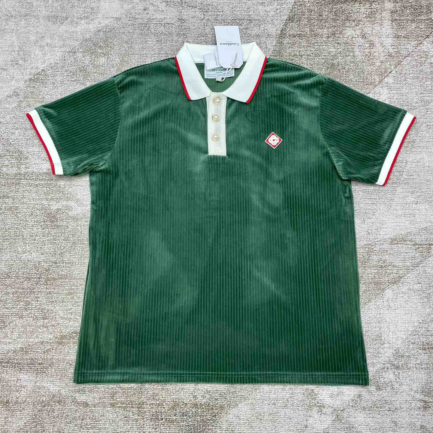 Casablanca Rib Velour Polo Shirt   c877 - DesignerGu