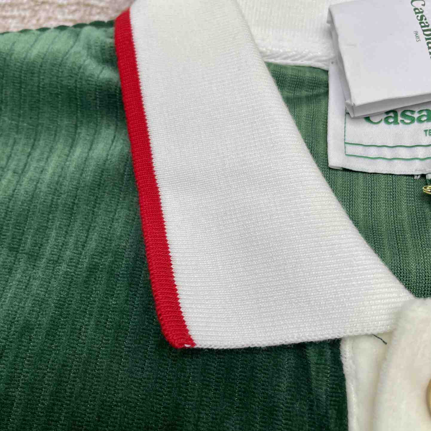 Casablanca Rib Velour Polo Shirt   c877 - DesignerGu