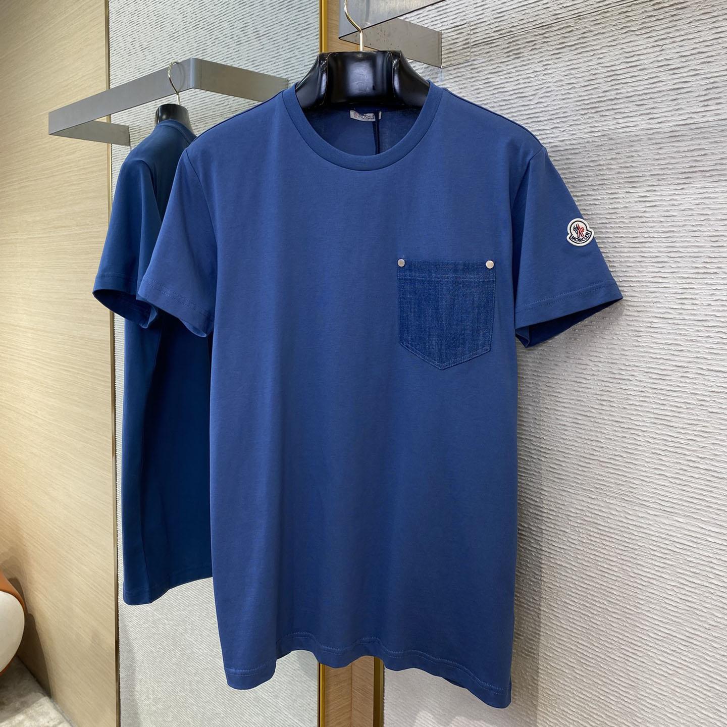 Moncler Cotton & Denim T-shirt With Pocket - DesignerGu
