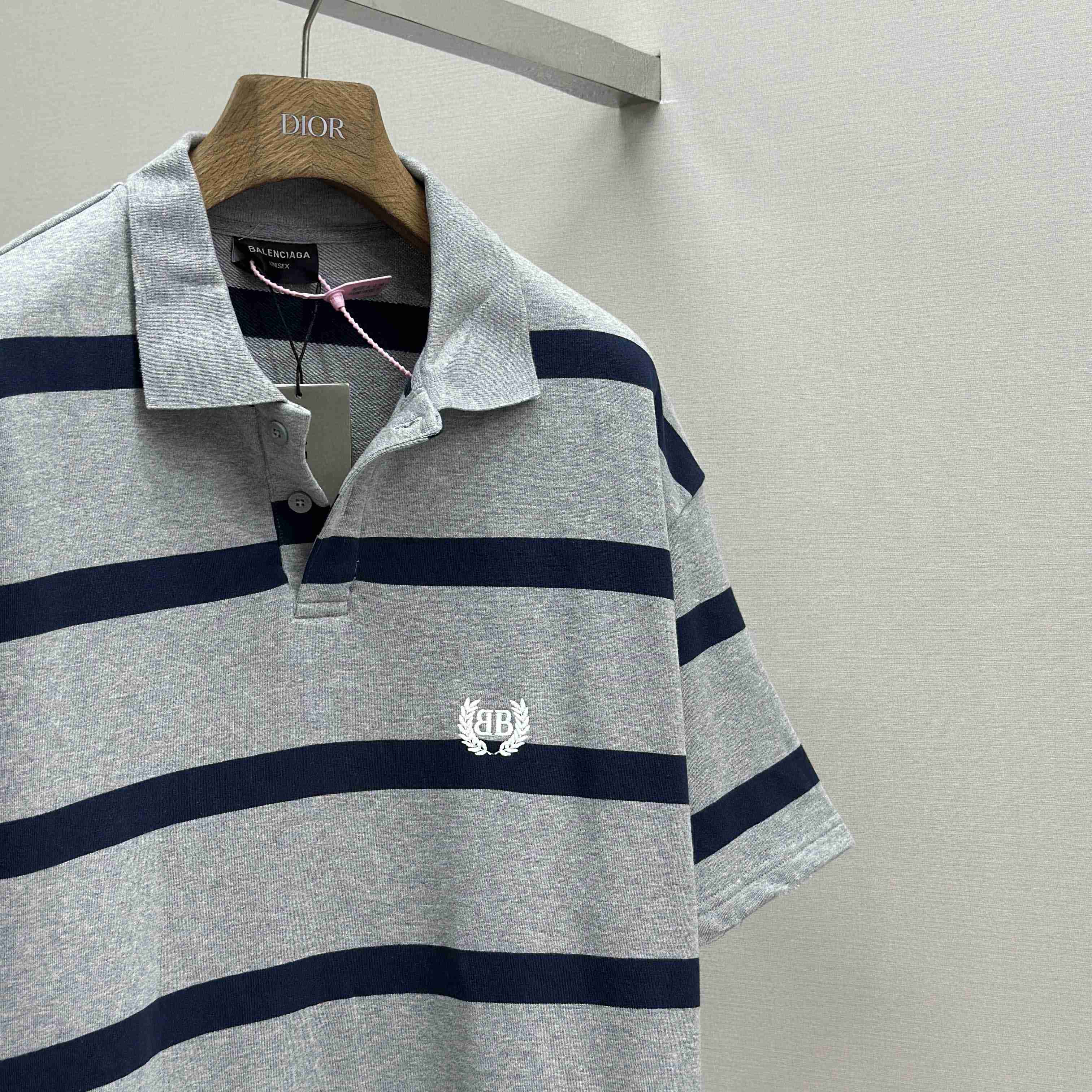 Balenciaga Laurel Classic Oversized Polo In Heavy Grey - DesignerGu