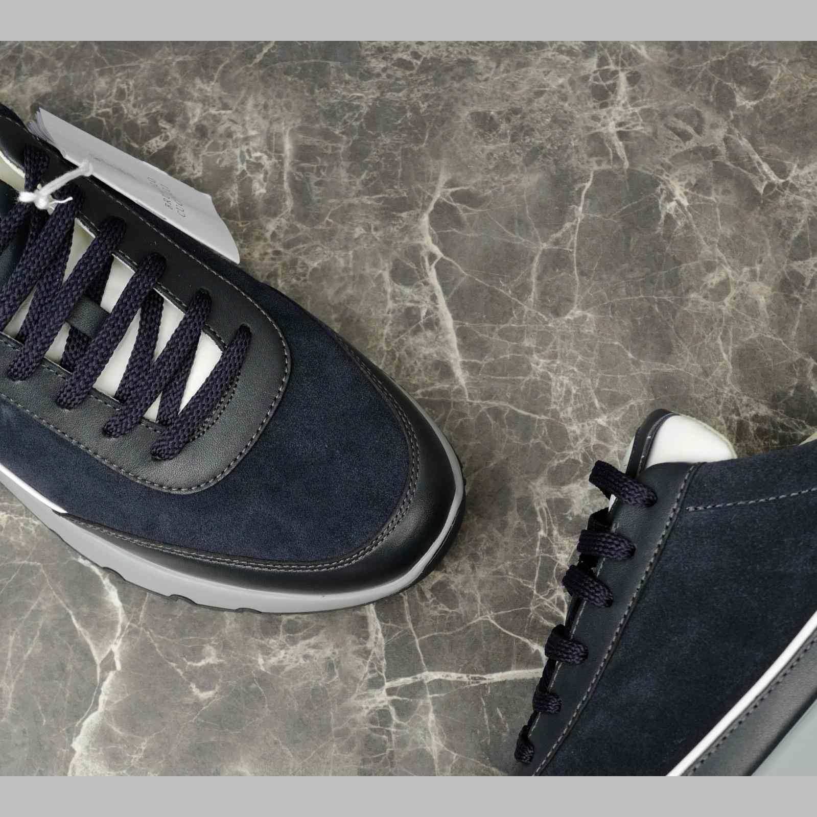 Brunello Cucinelli Washed Suede And Semi-polished Calfskin Runners  - DesignerGu