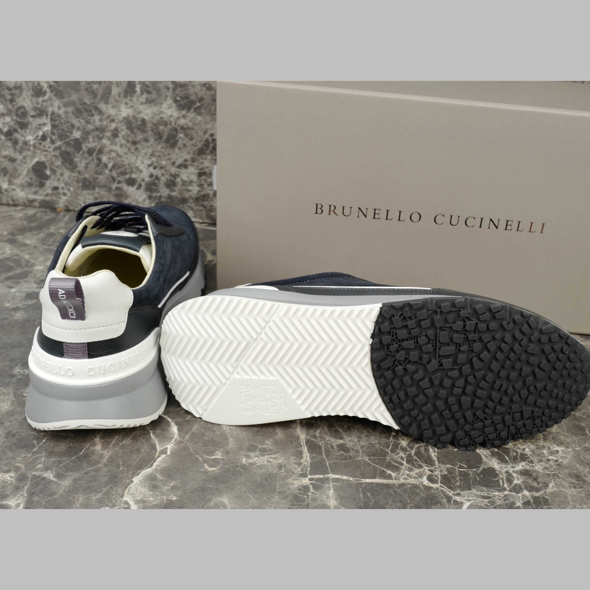 Brunello Cucinelli Washed Suede And Semi-polished Calfskin Runners  - DesignerGu