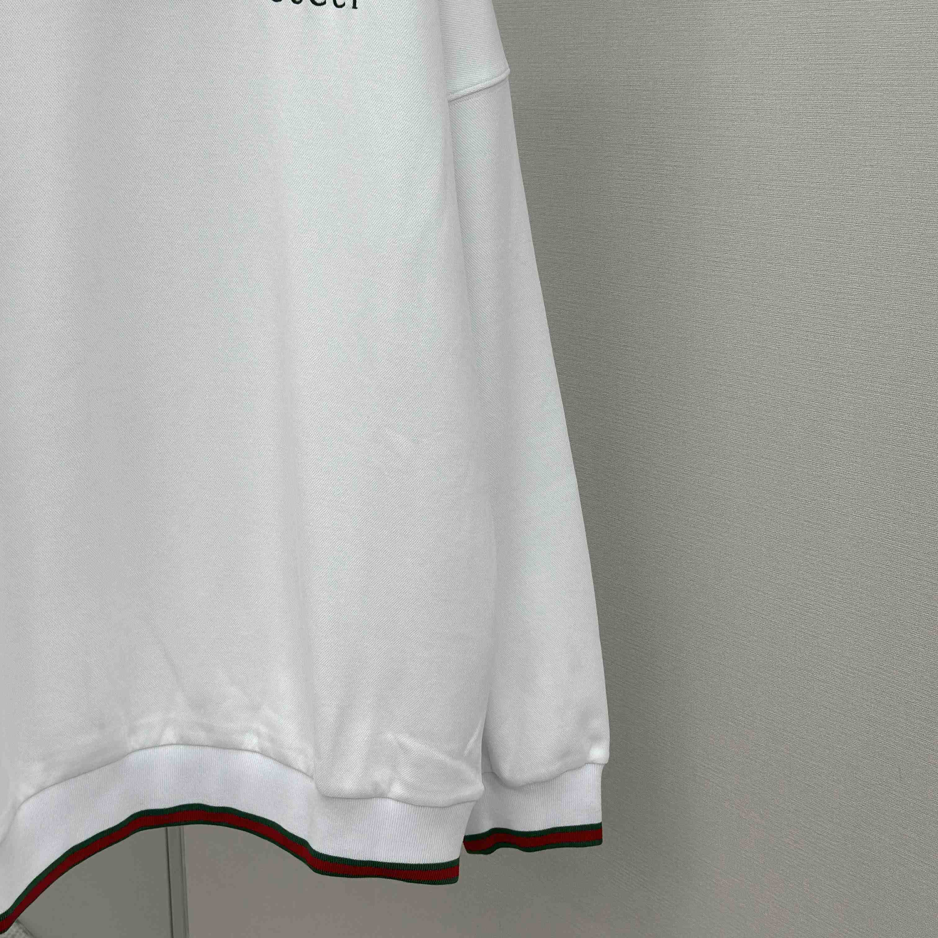 Gucci Cotton Piquet Sweatshirt With Web - DesignerGu