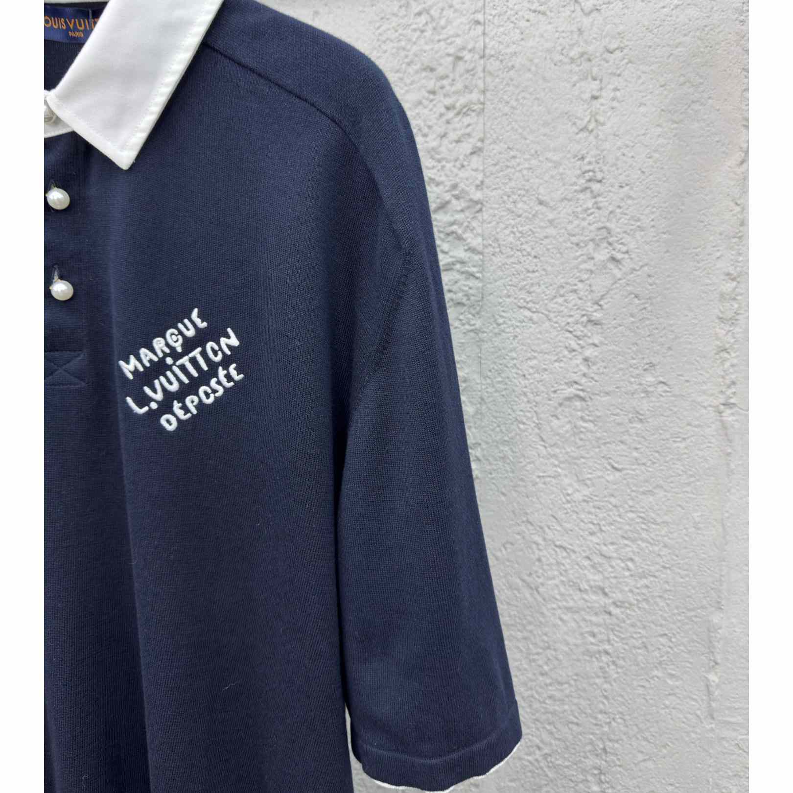 Louis Vuitton Embroidered Short-Sleeved Cotton Blend Polo Shirt   1AFQQK - DesignerGu