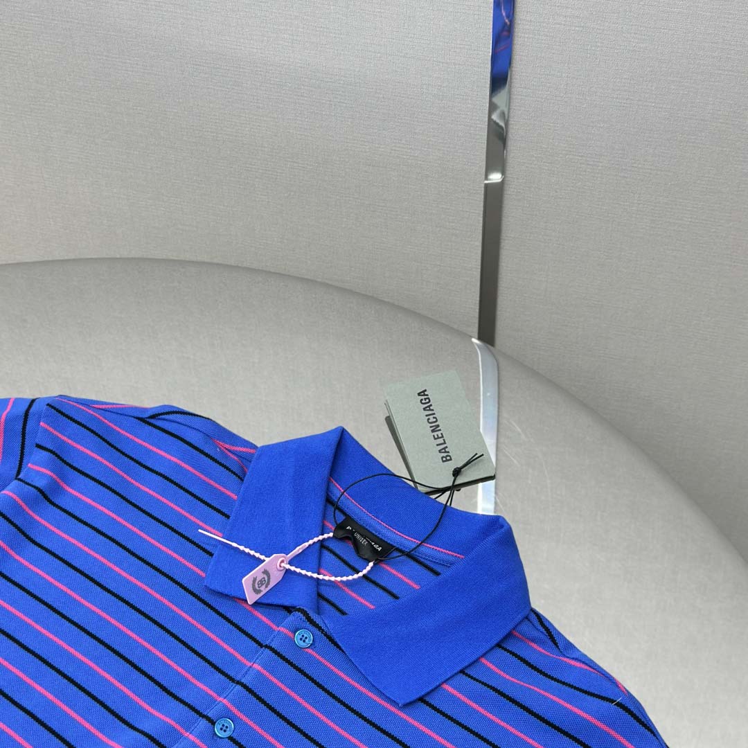 Balenciaga Striped Polo Shirt - DesignerGu