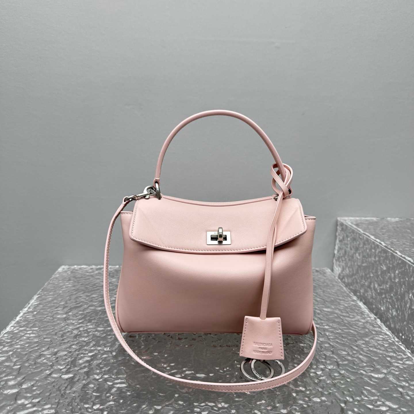 Balenciaga Rodeo Handbag Mini In Suede Pink - DesignerGu