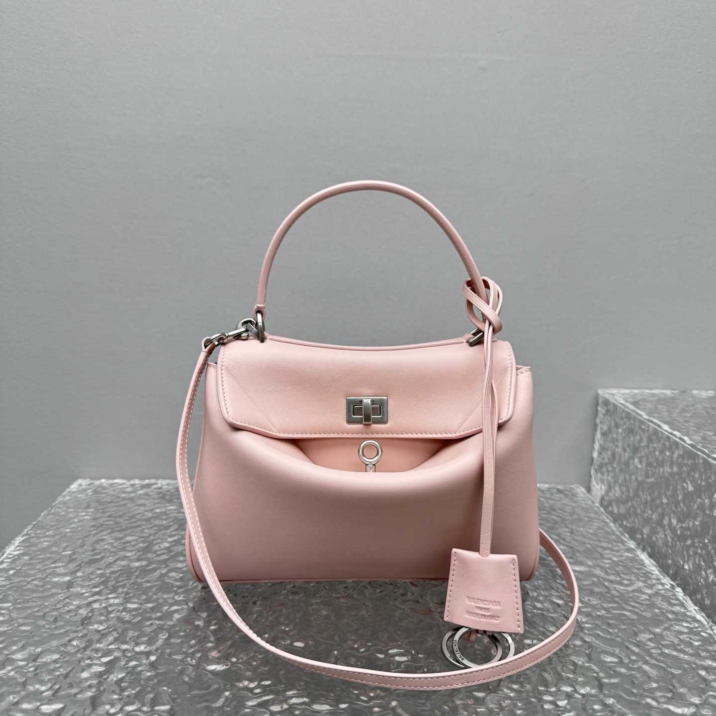 Balenciaga Rodeo Handbag Mini In Suede Pink - DesignerGu