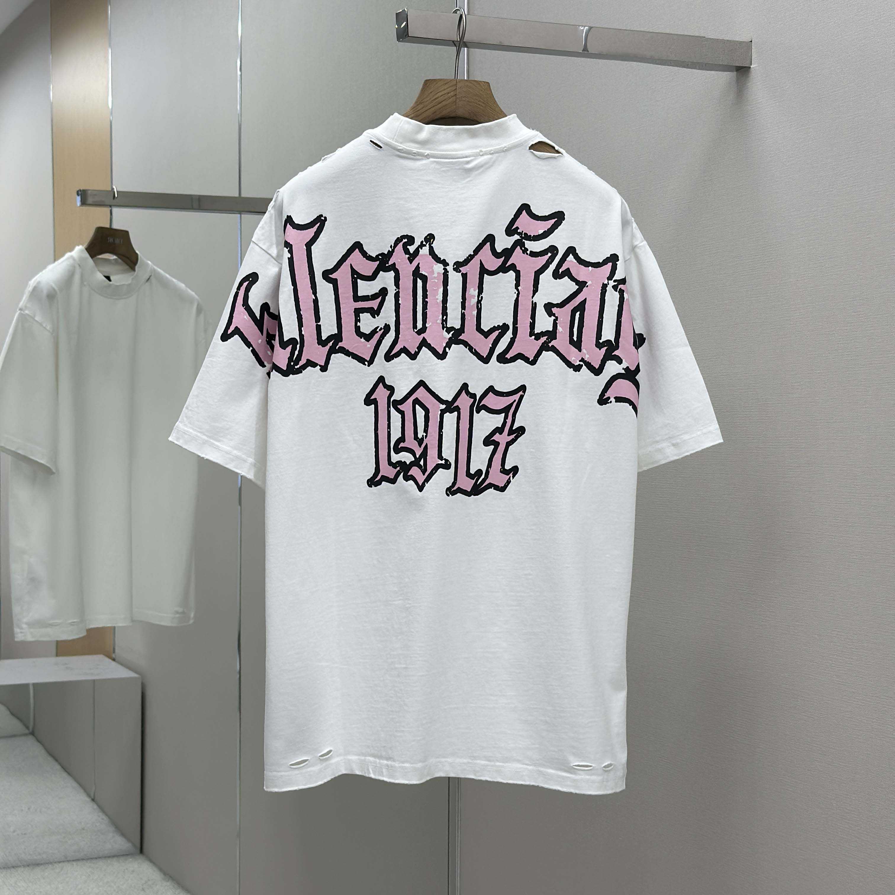 Balenciaga Blackletter Script Oversized T Shirt - DesignerGu
