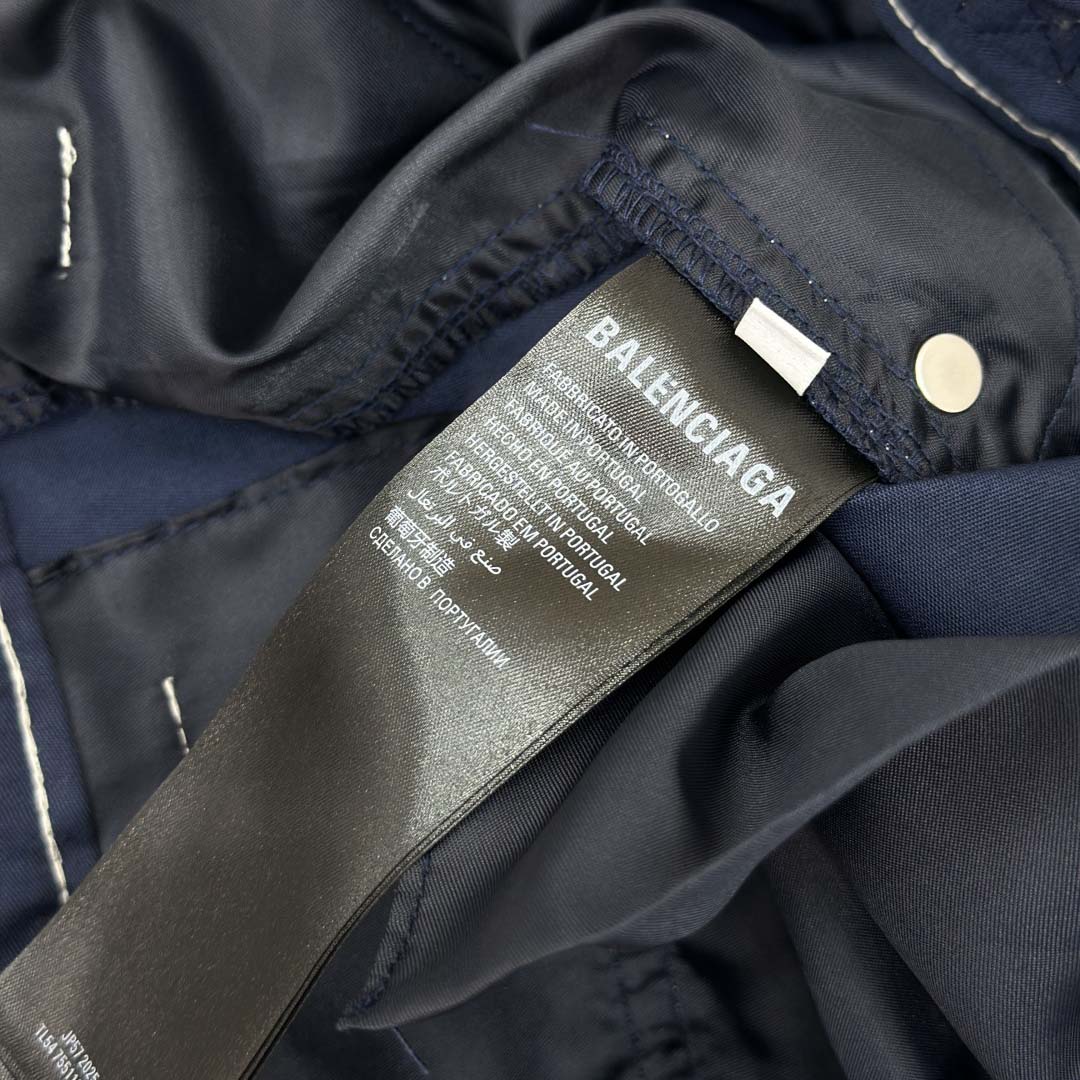 Balenciaga Utility Work Pants In Navy Mixed Cotton Twill - DesignerGu