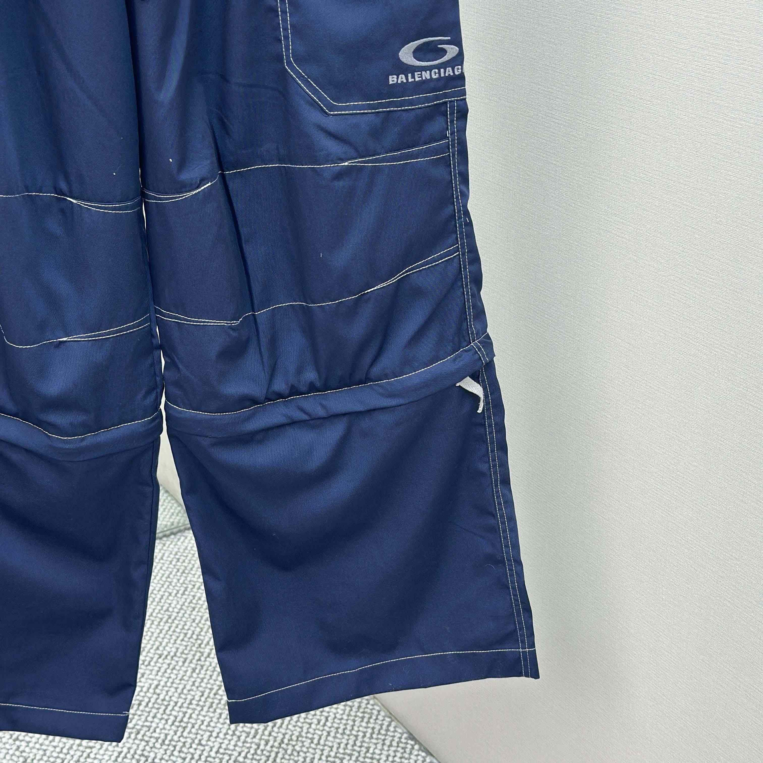 Balenciaga Utility Work Pants In Navy Mixed Cotton Twill - DesignerGu