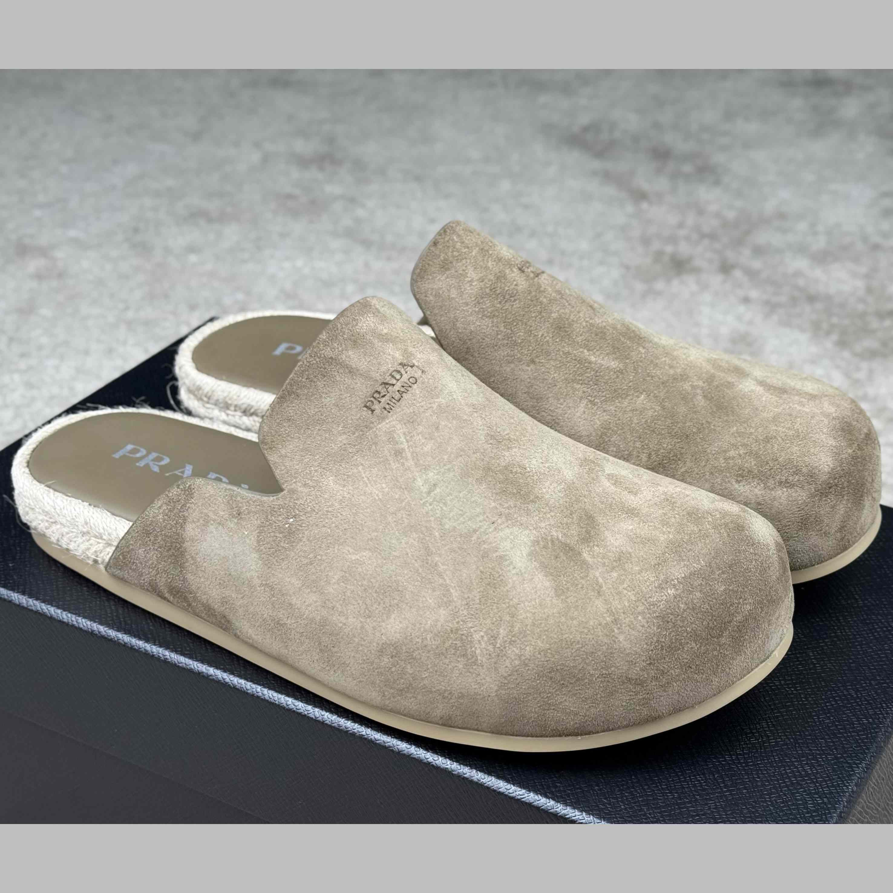 Prada Suede Mules - DesignerGu