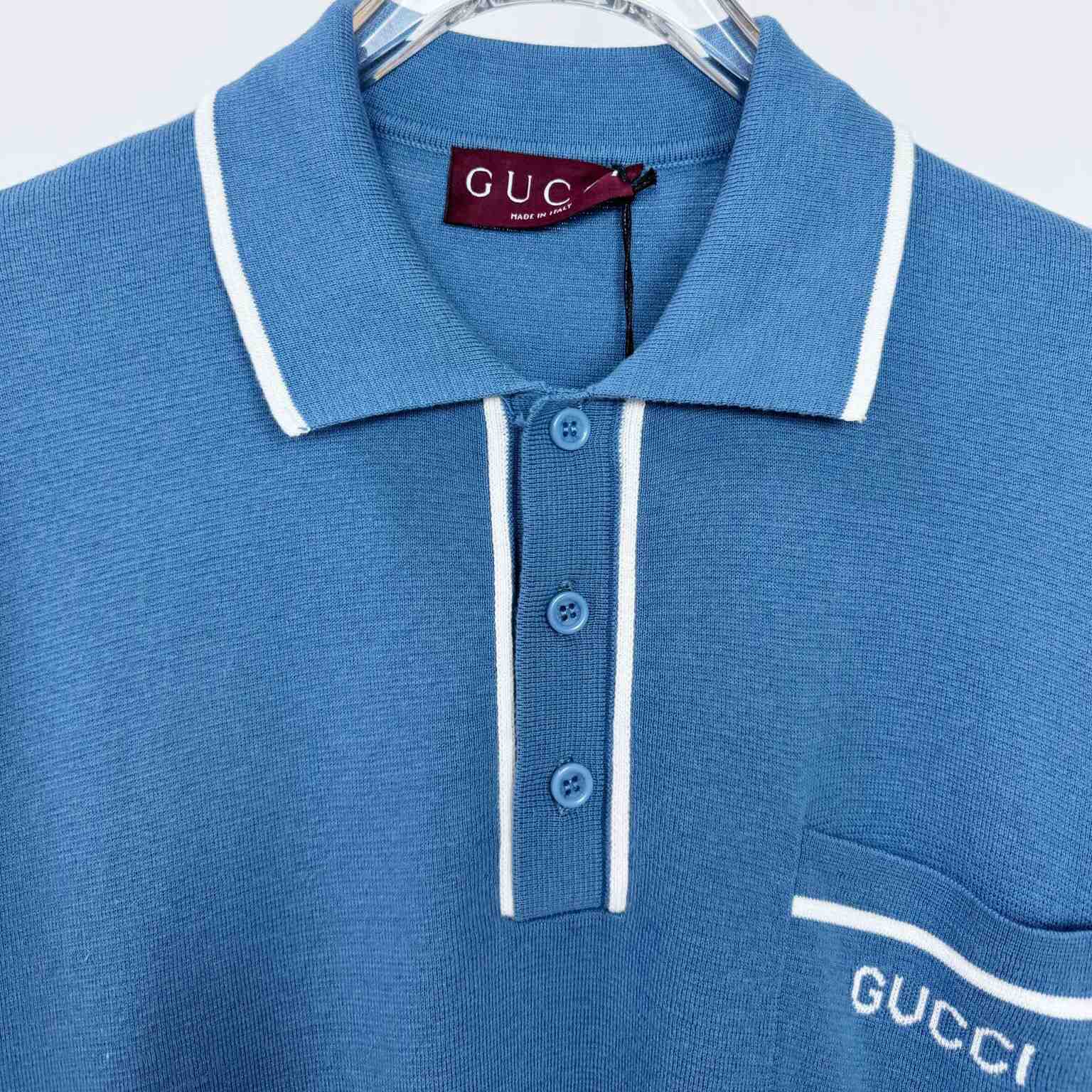 Gucci Gg Silk And Cotton Jacquard Polo Shirt - DesignerGu