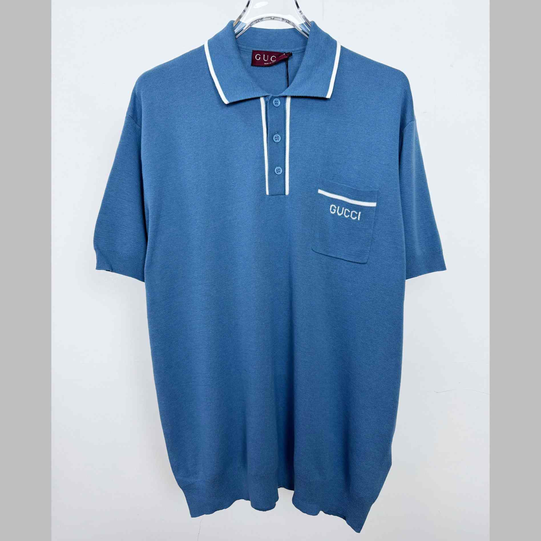 Gucci Gg Silk And Cotton Jacquard Polo Shirt - DesignerGu