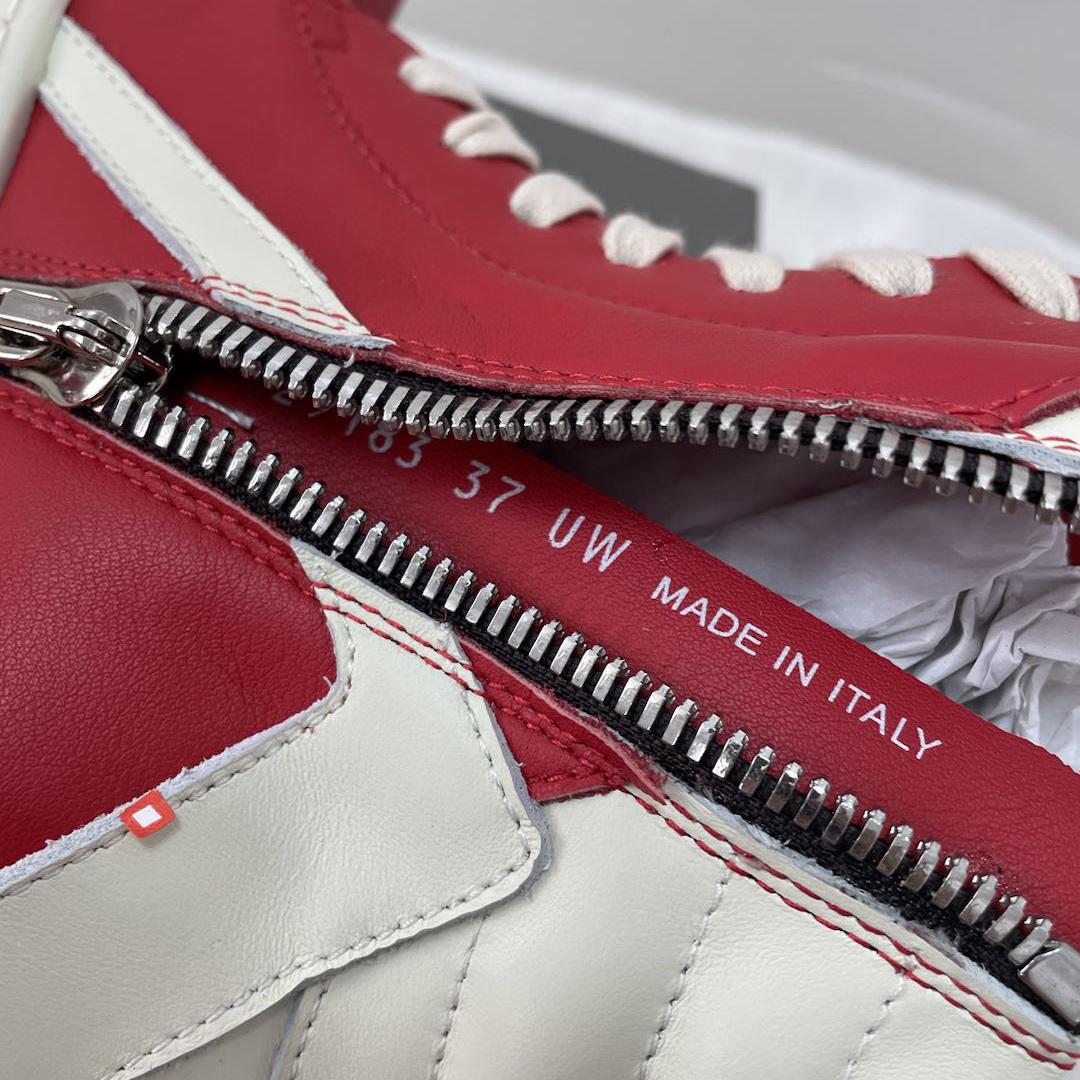 Rick Owens Red Geobasket High-Top Sneakers XZ2003   (50% Off Sale) - DesignerGu