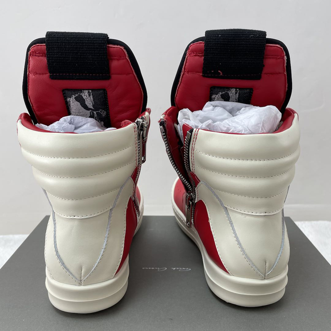 Rick Owens Red Geobasket High-Top Sneakers XZ2003   (50% Off Sale) - DesignerGu