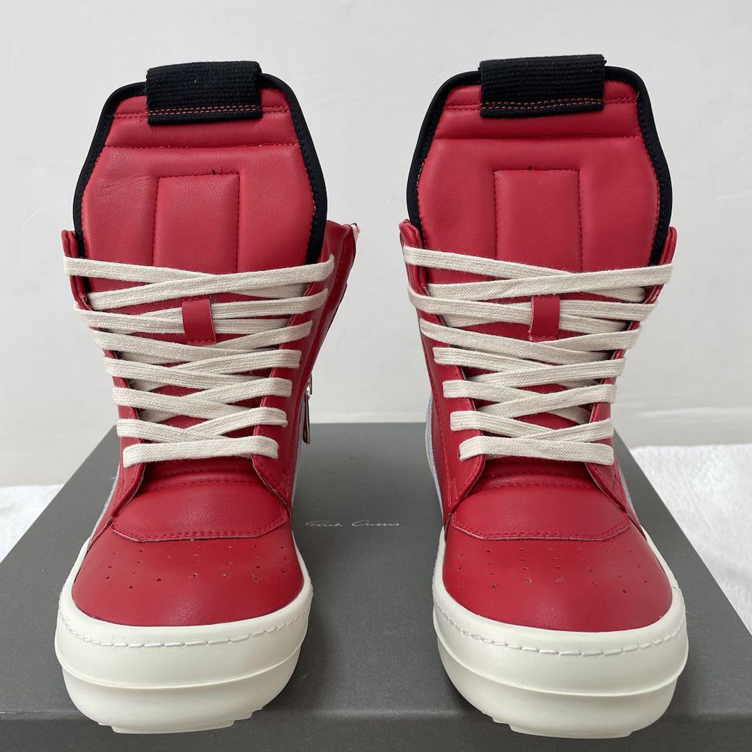 Rick Owens Red Geobasket High-Top Sneakers XZ2003   (50% Off Sale) - DesignerGu
