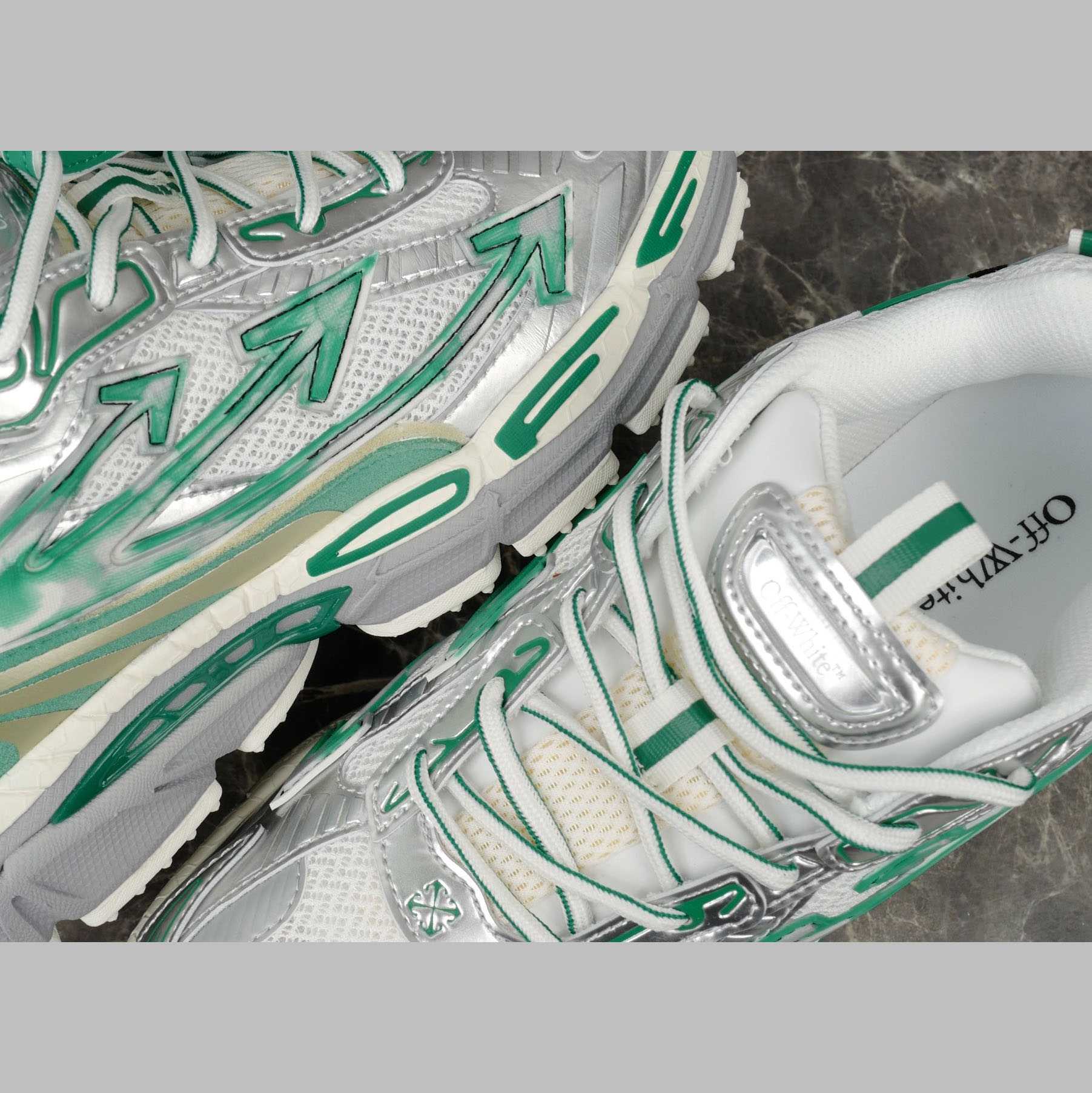 Off-White Silver/Blue Be Right Back - DesignerGu