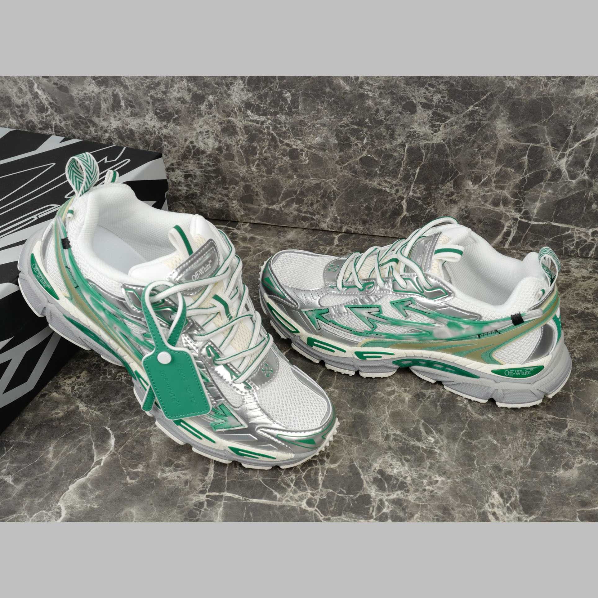 Off-White Silver/Blue Be Right Back - DesignerGu