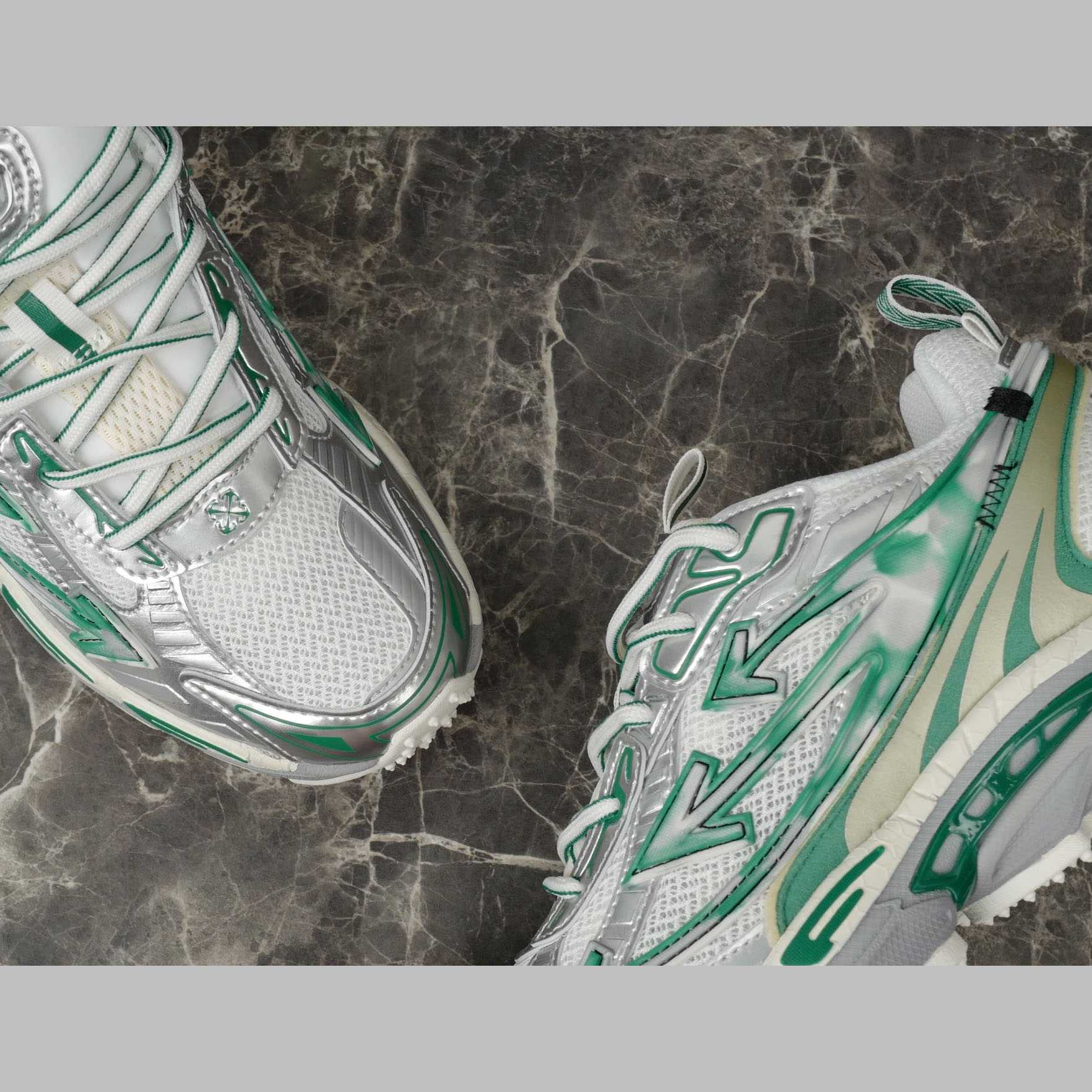 Off-White Silver/Blue Be Right Back - DesignerGu