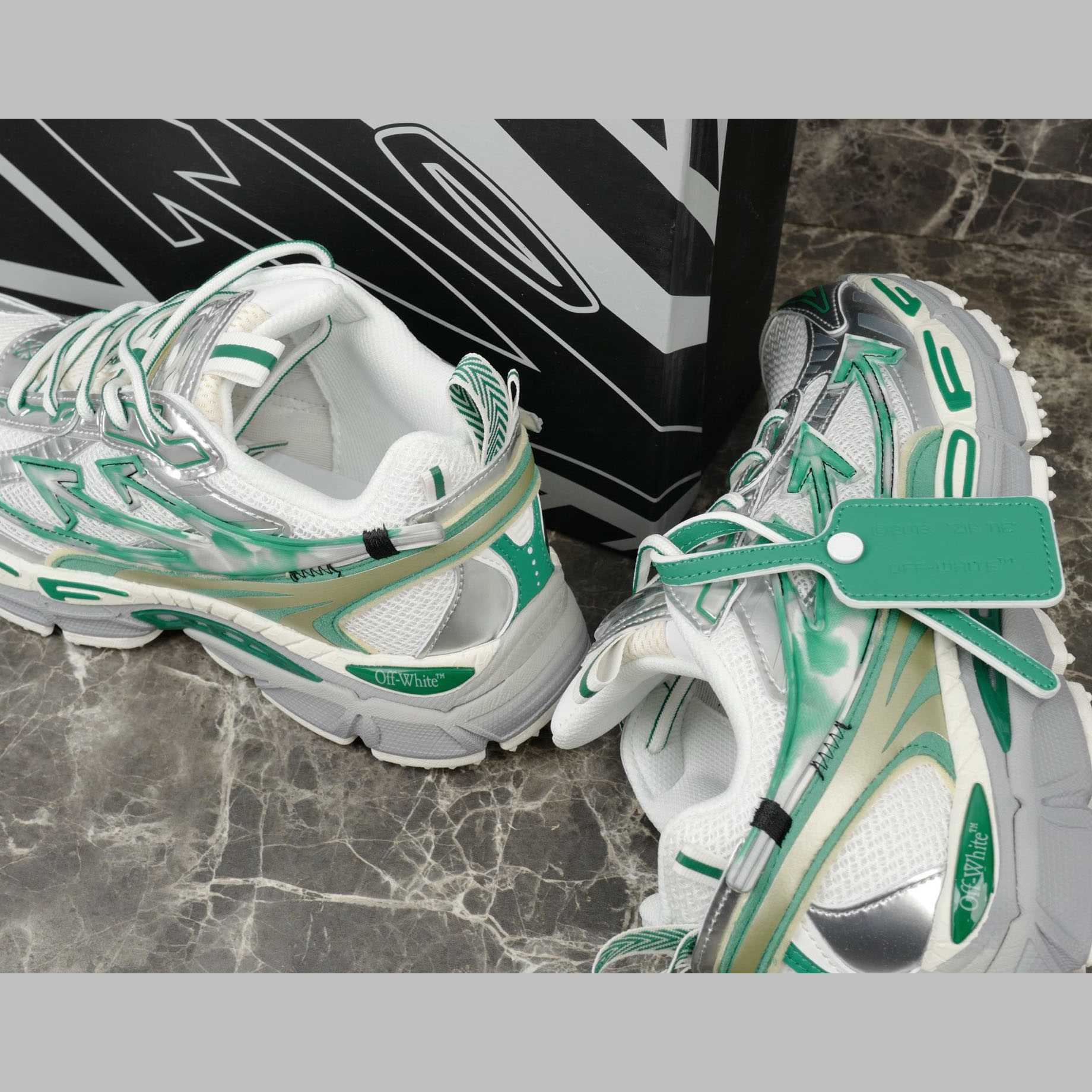 Off-White Silver/Blue Be Right Back - DesignerGu