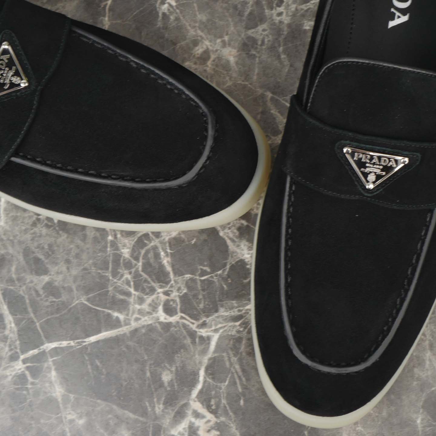 Prada Suede Leather Loafers - DesignerGu