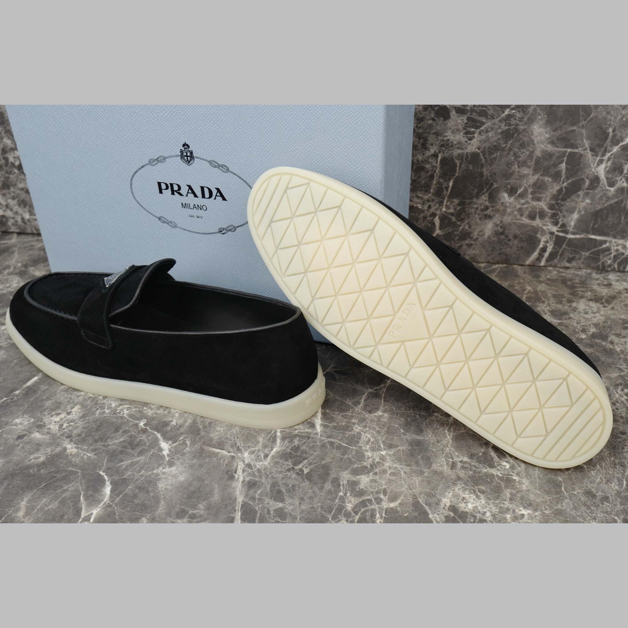 Prada Suede Leather Loafers - DesignerGu
