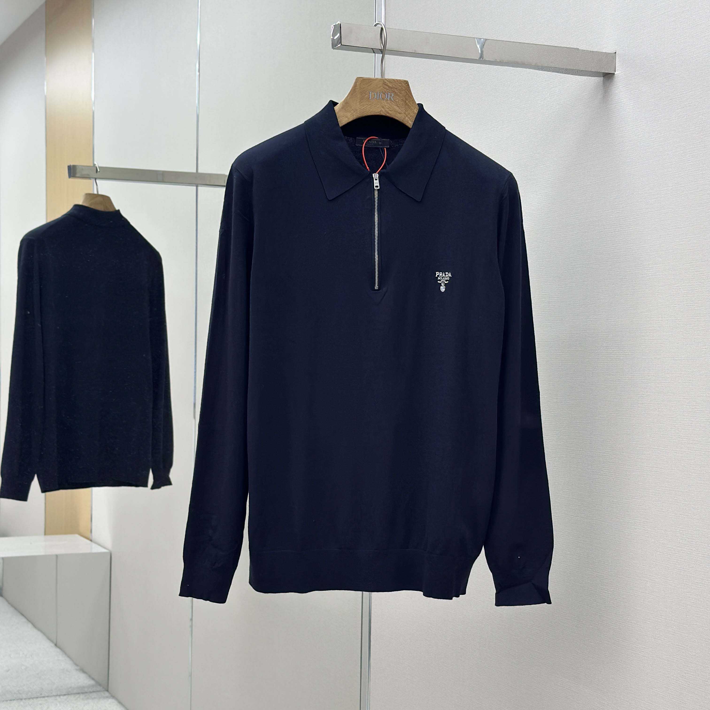 Prada Superfine Wool Polo Shirt - DesignerGu