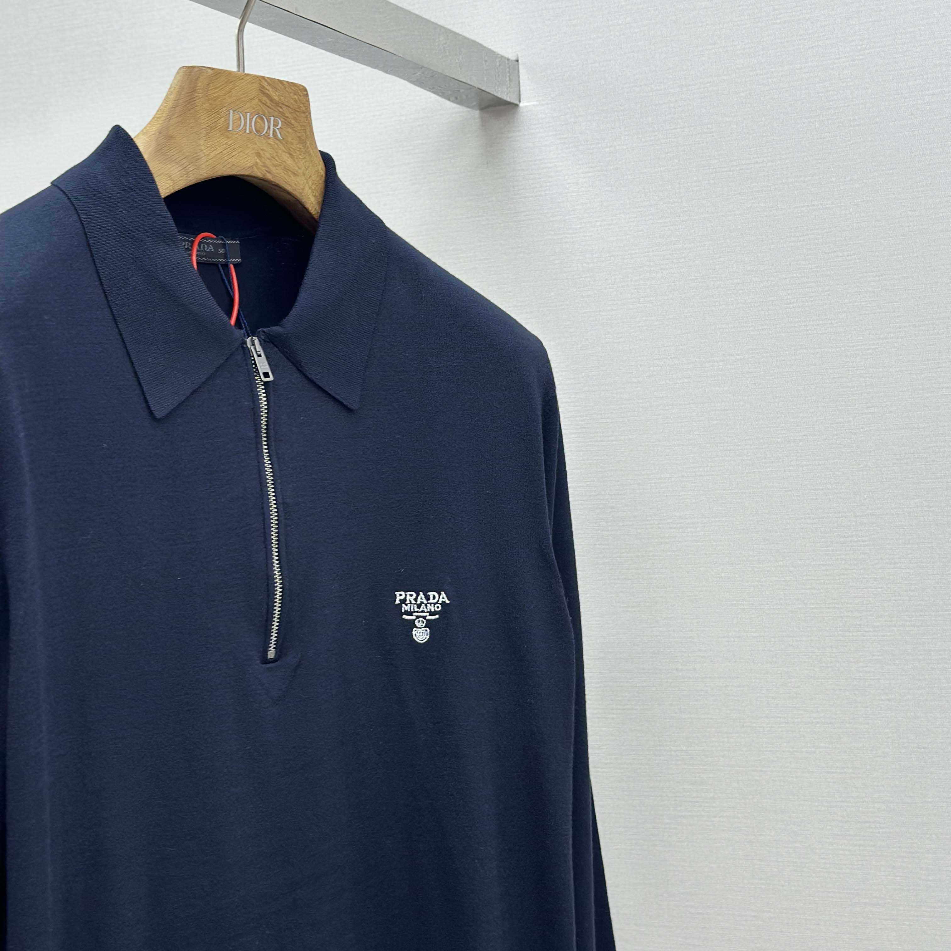 Prada Superfine Wool Polo Shirt - DesignerGu