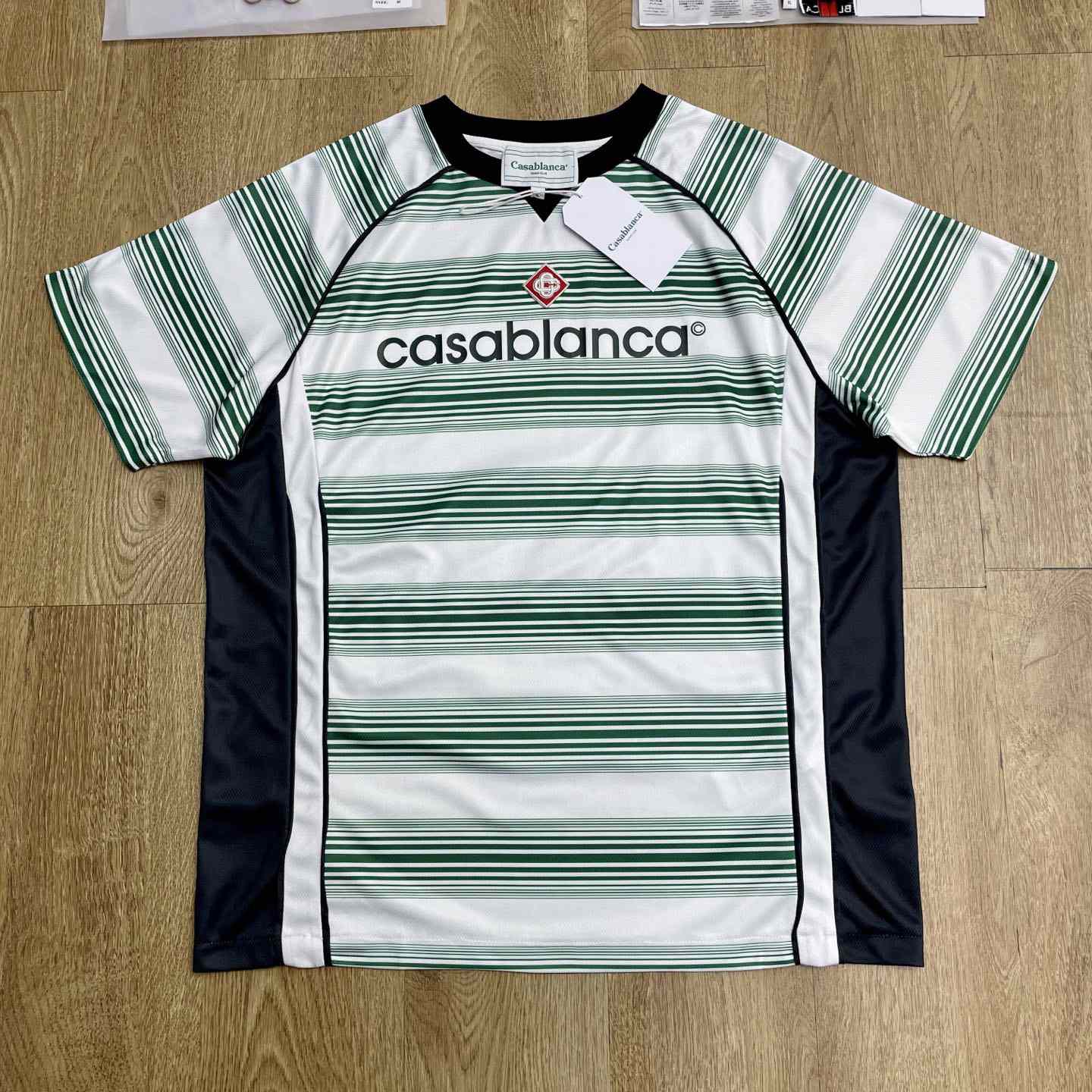 Casablanca Gradient Stripe Panelled T-shirt   C1010 - DesignerGu