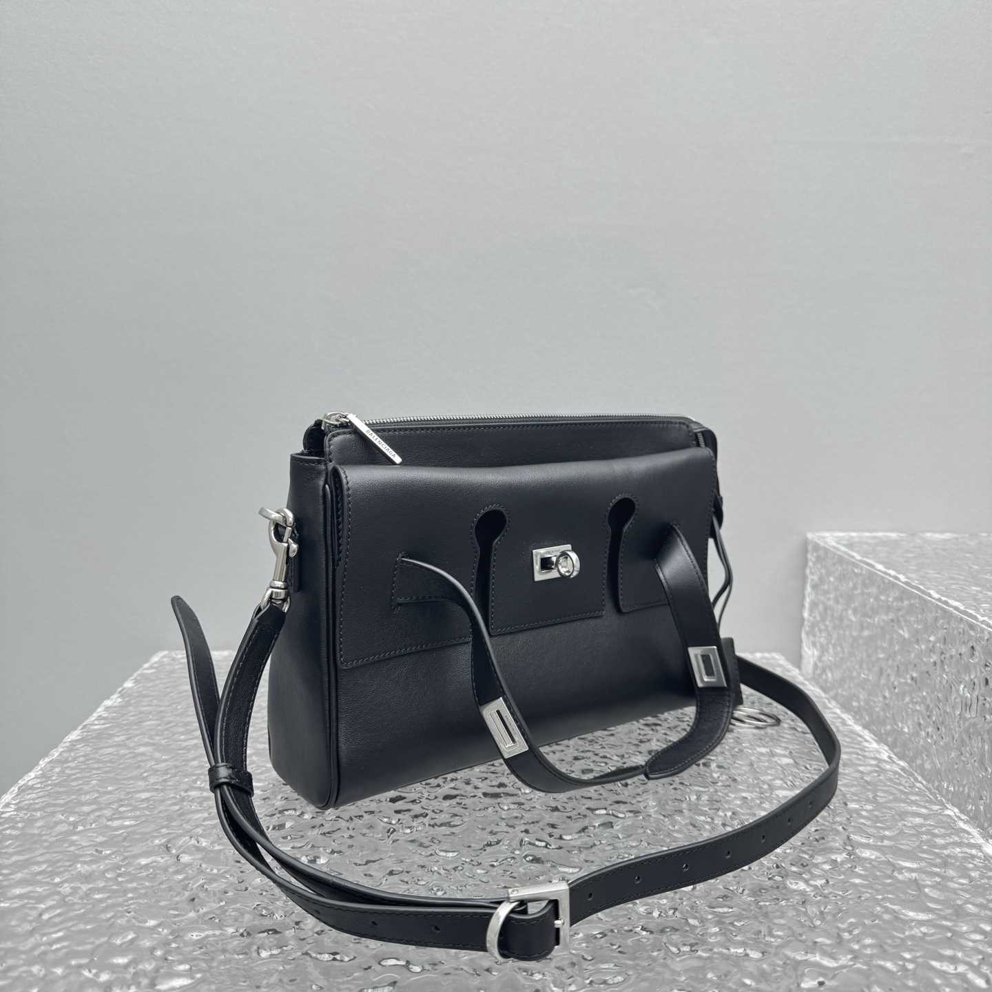 Balenciaga Bel Air Zipped Messenger Bag Small In Black - DesignerGu